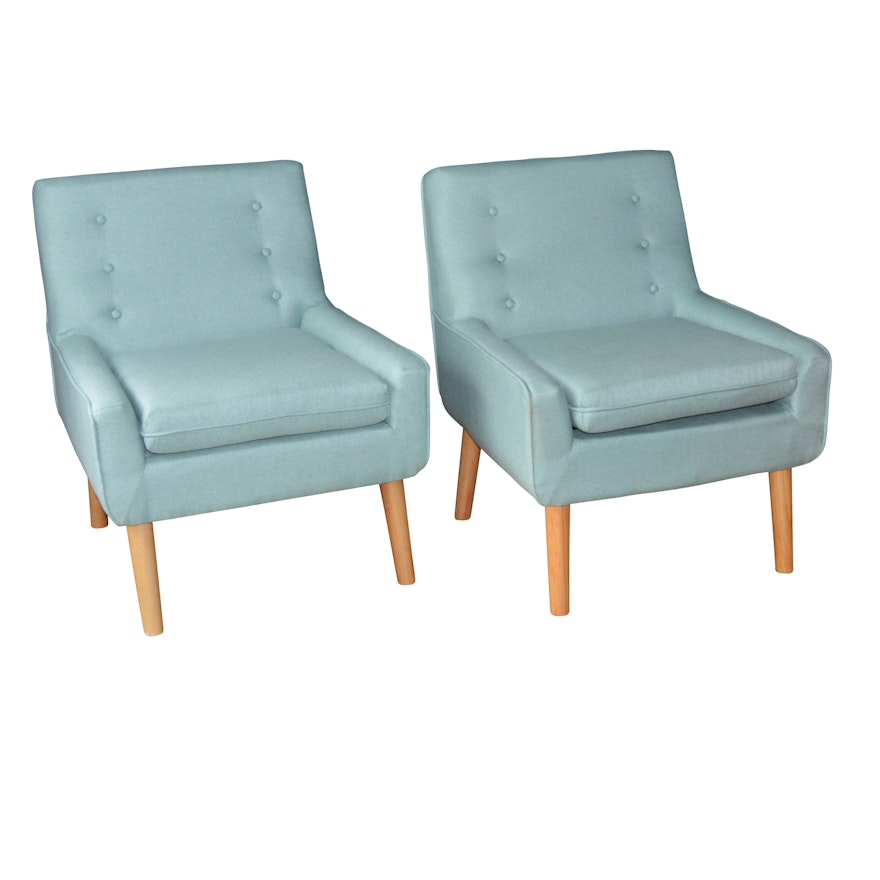 Mid Century Modern Style Sarah Upholstered Accent Chairs