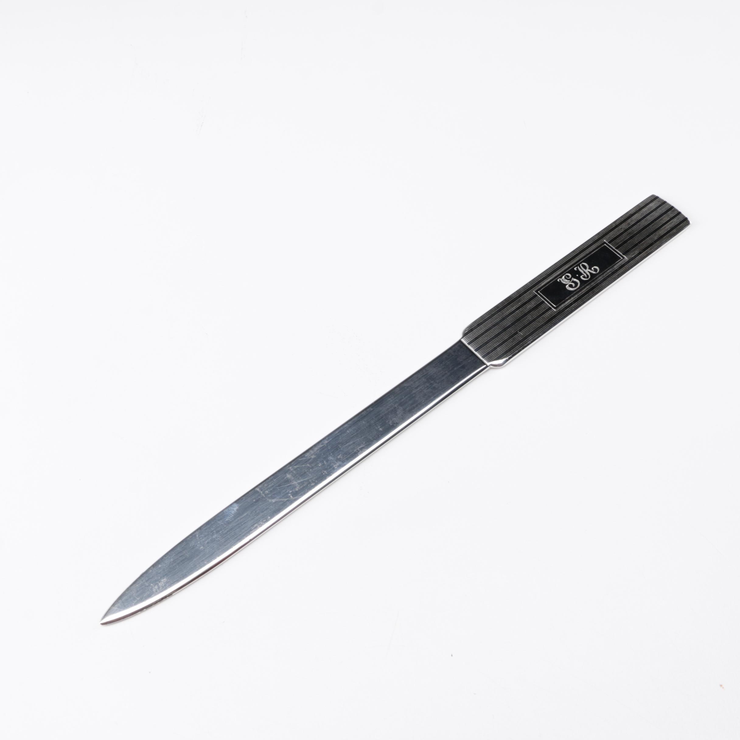 Tiffany & Co. Sterling Silver Letter Opener with Engine-Turned Handle