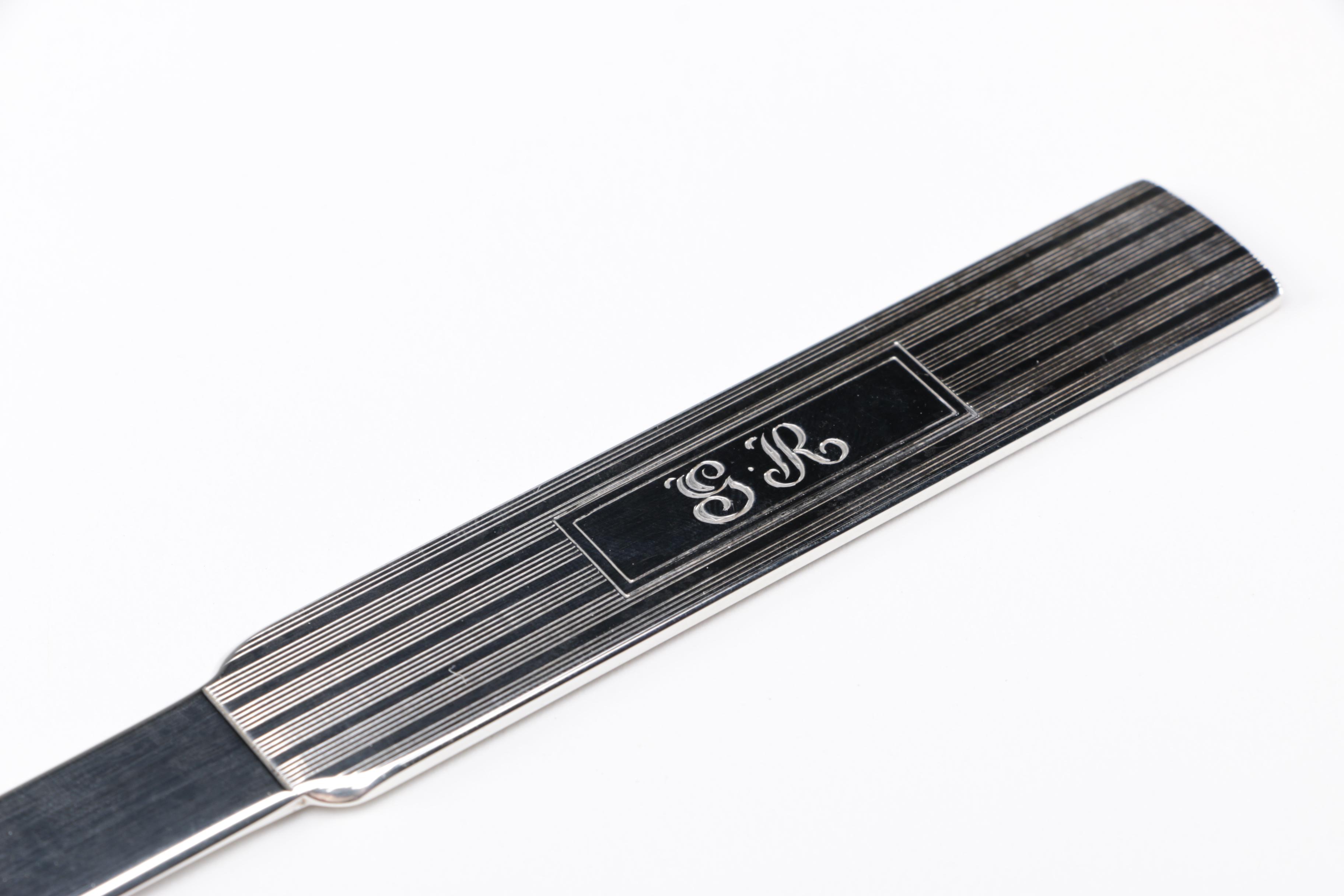 Tiffany & Co. Sterling Silver Letter Opener with Engine-Turned Handle