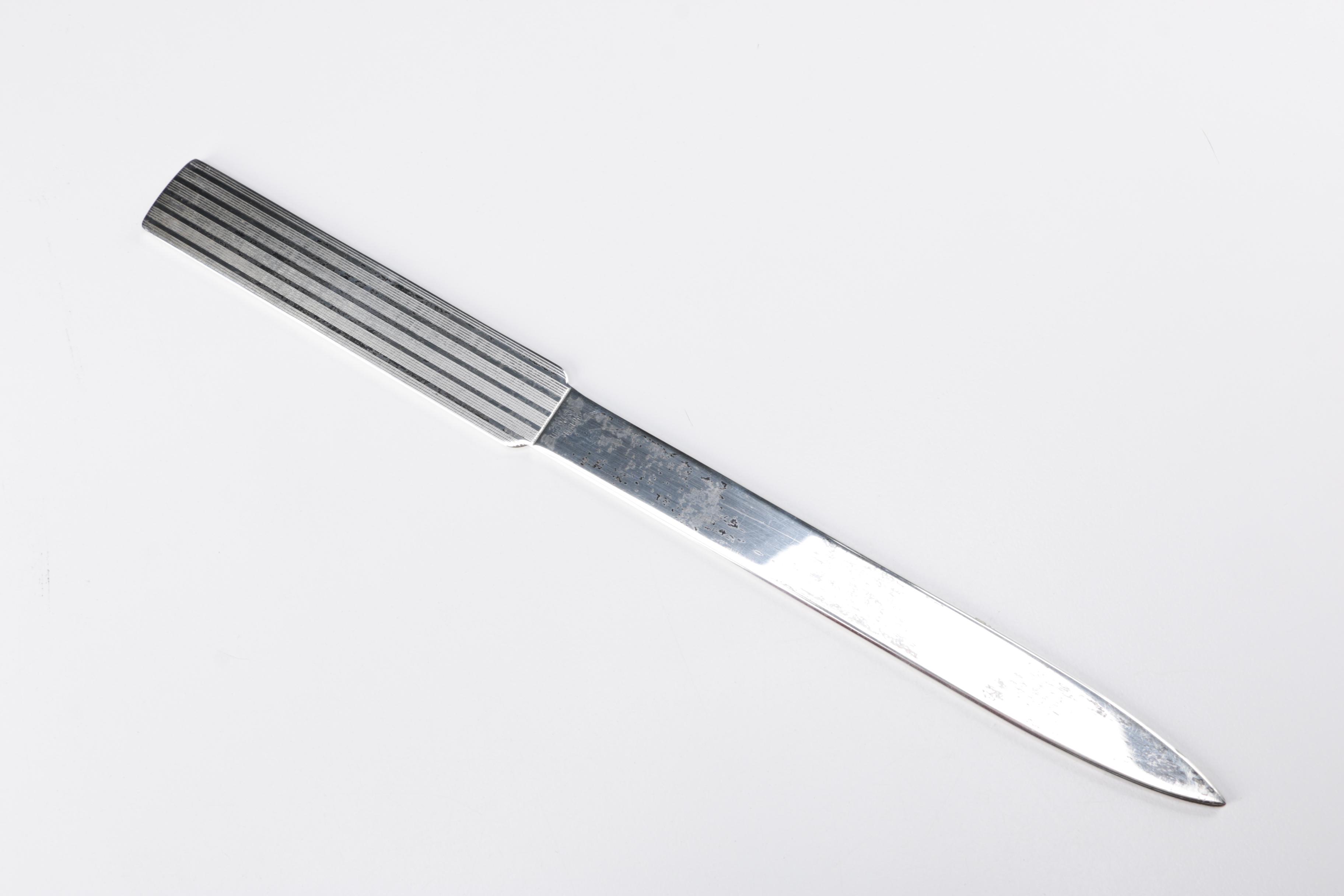 Tiffany & Co. Sterling Silver Letter Opener with Engine-Turned Handle