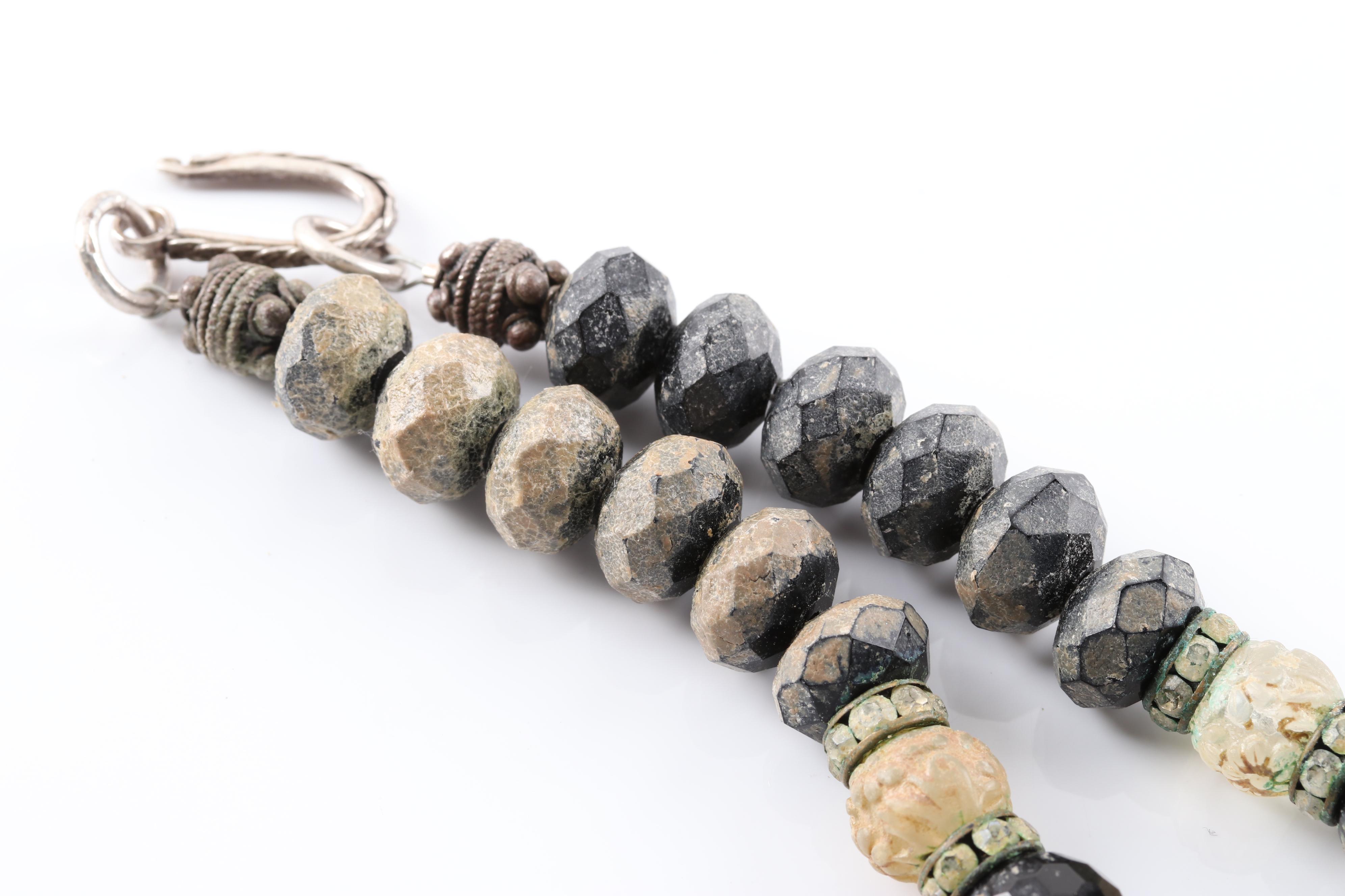 Sterling Silver Black Onyx Bead Necklace