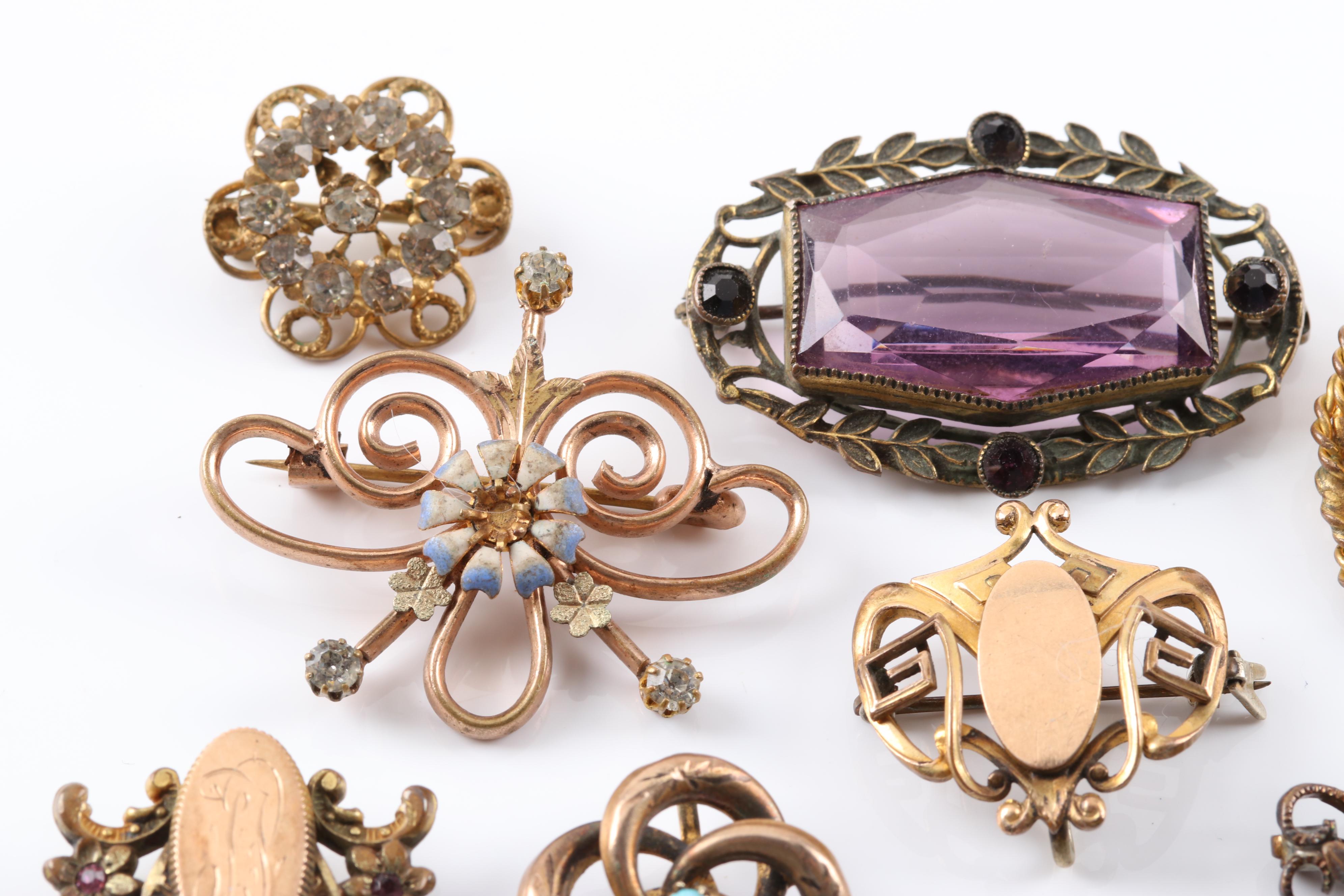 Vintage Silver Plated Brooches