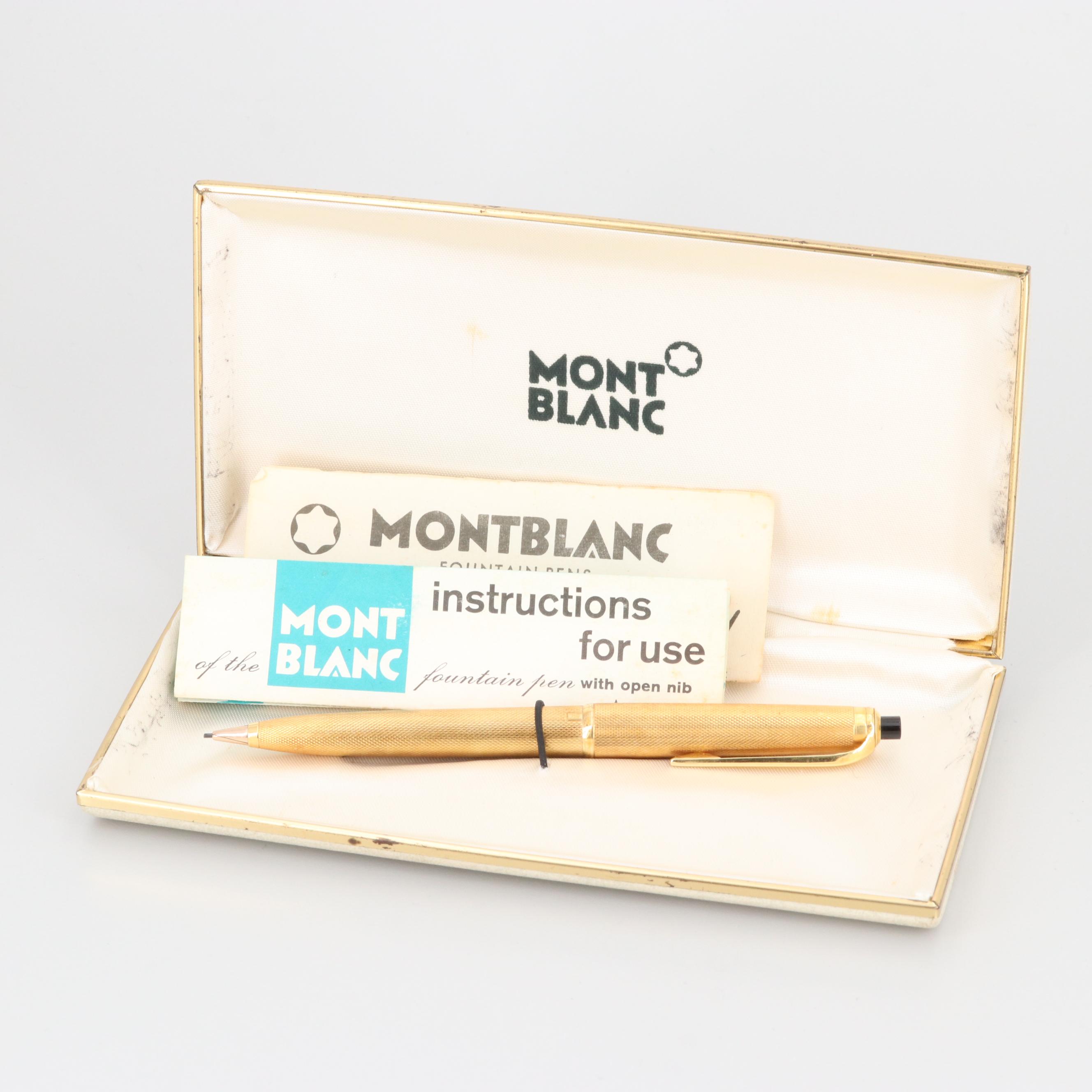 Vintage Montblanc 18K Yellow Gold Mechanical Pencil with Case
