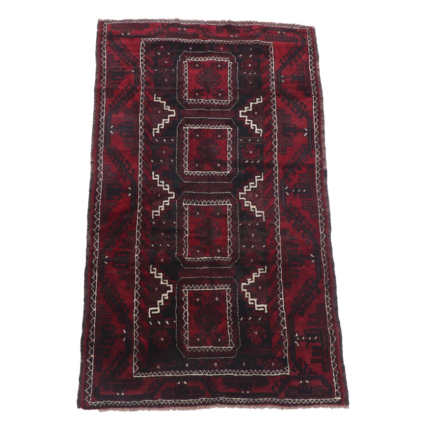 Hand-Knotted Baluch Wool Area Rug