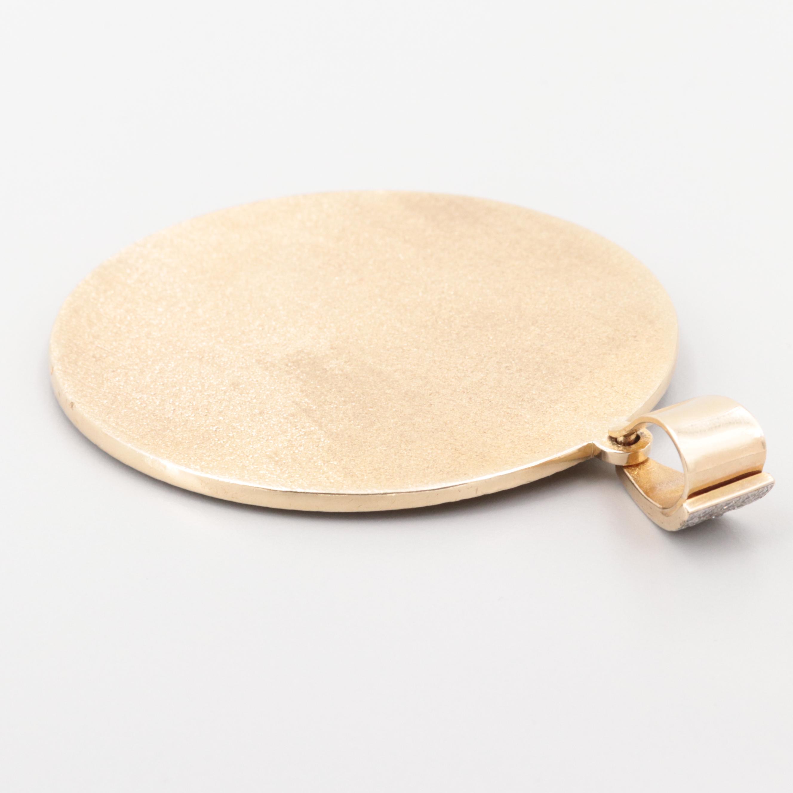 10K Yellow Gold 6.89 CTW Diamond BMW Logo Pendant