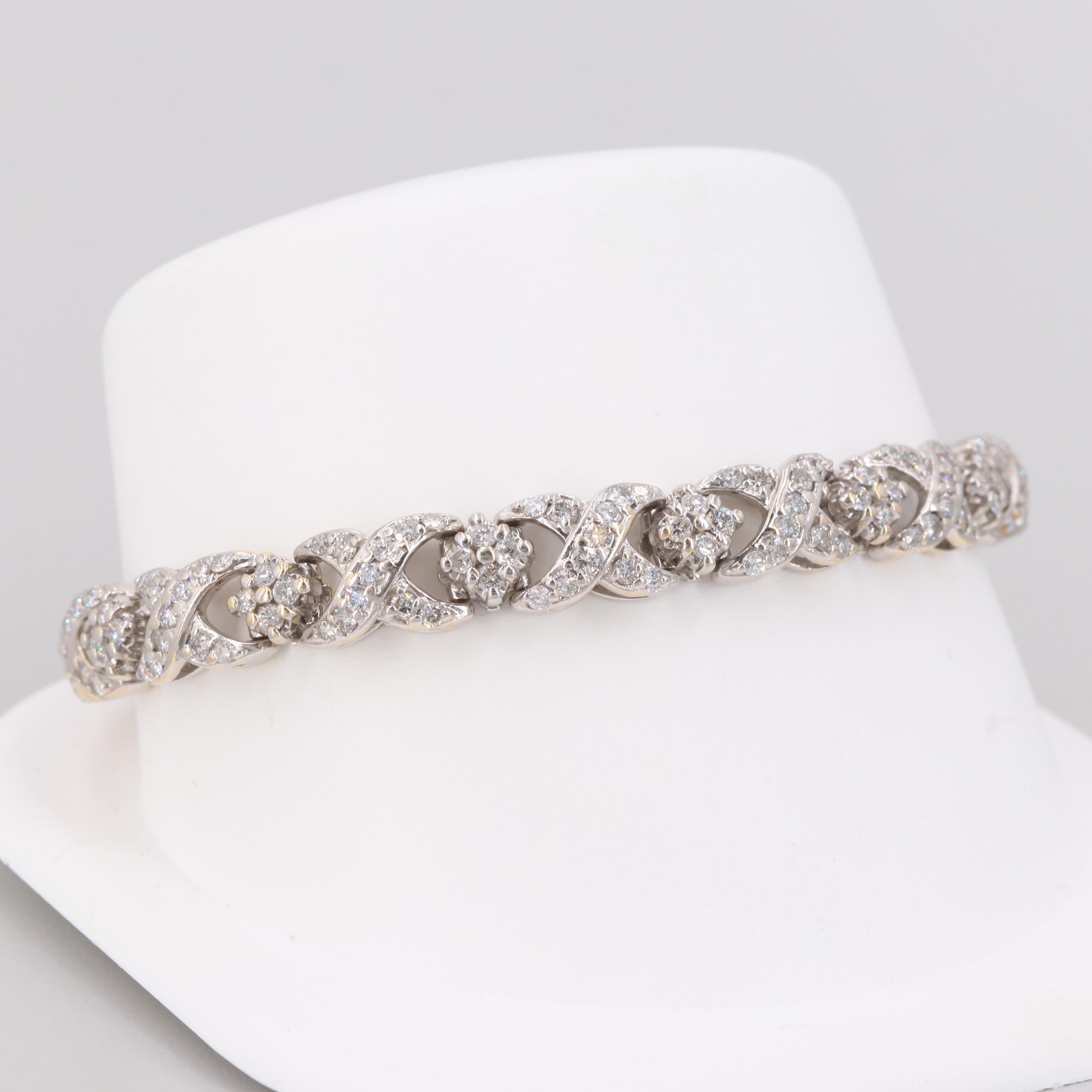 18K White Gold 5.02 CTW Diamond Bracelet