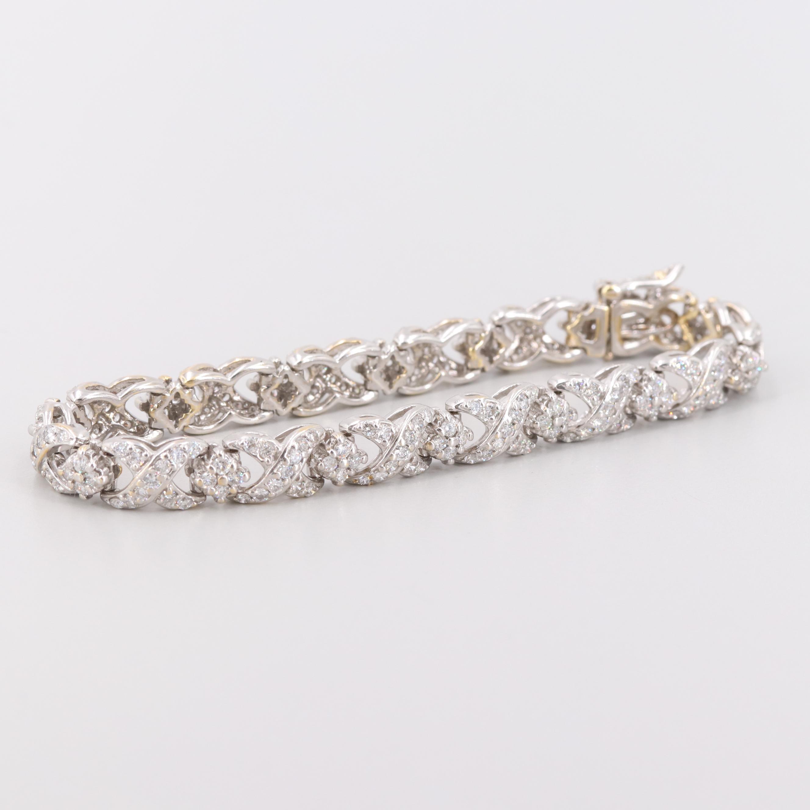 18K White Gold 5.02 CTW Diamond Bracelet