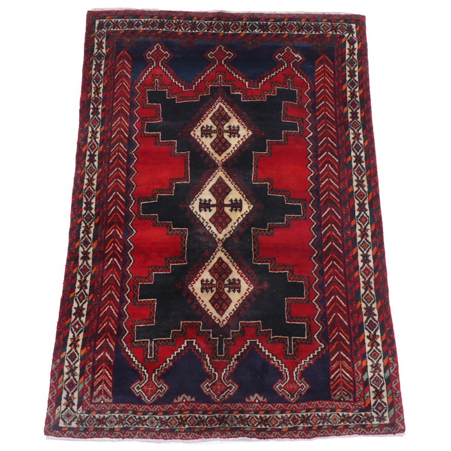 Hand-Knotted Persian Afshar Wool Area Rug