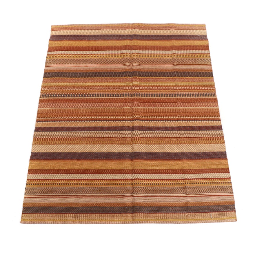 Handwoven Indian Flat Weave Kilim Wool Area Rug