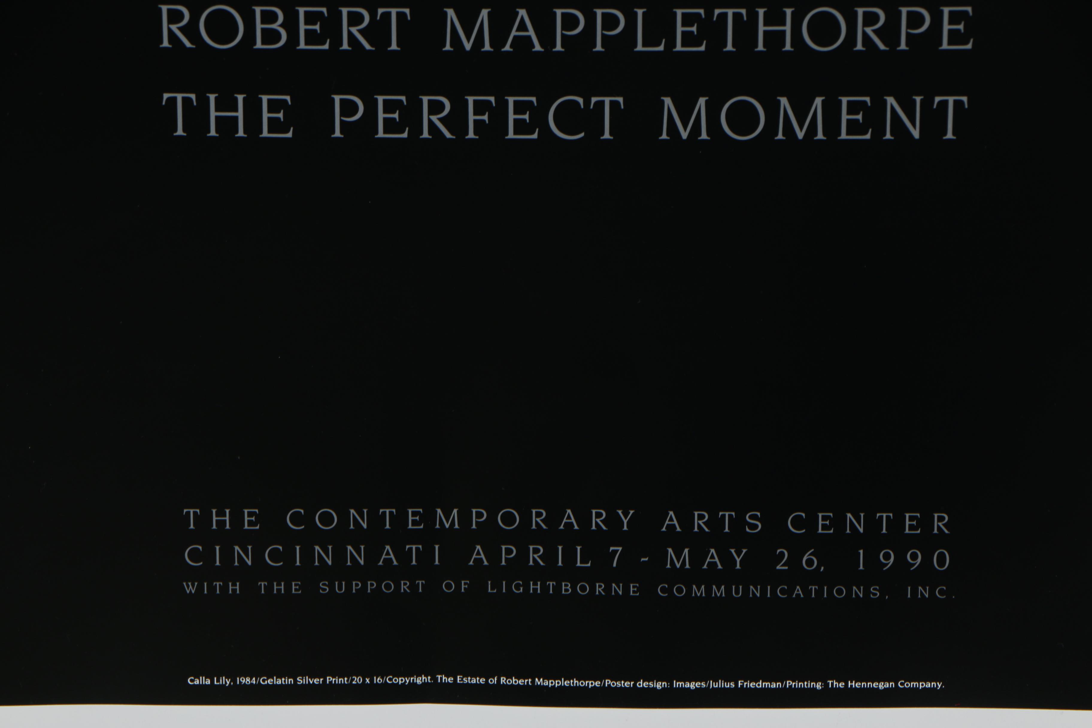Robert Mapplethorpe 1990 Exhibition Poster "The Perfect Moment"