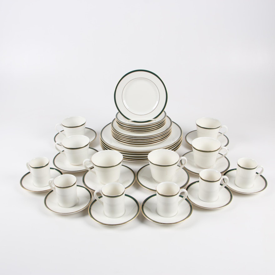 Royal Doulton "Oxford Green" Porcelain Dinnerware for Six, 1993