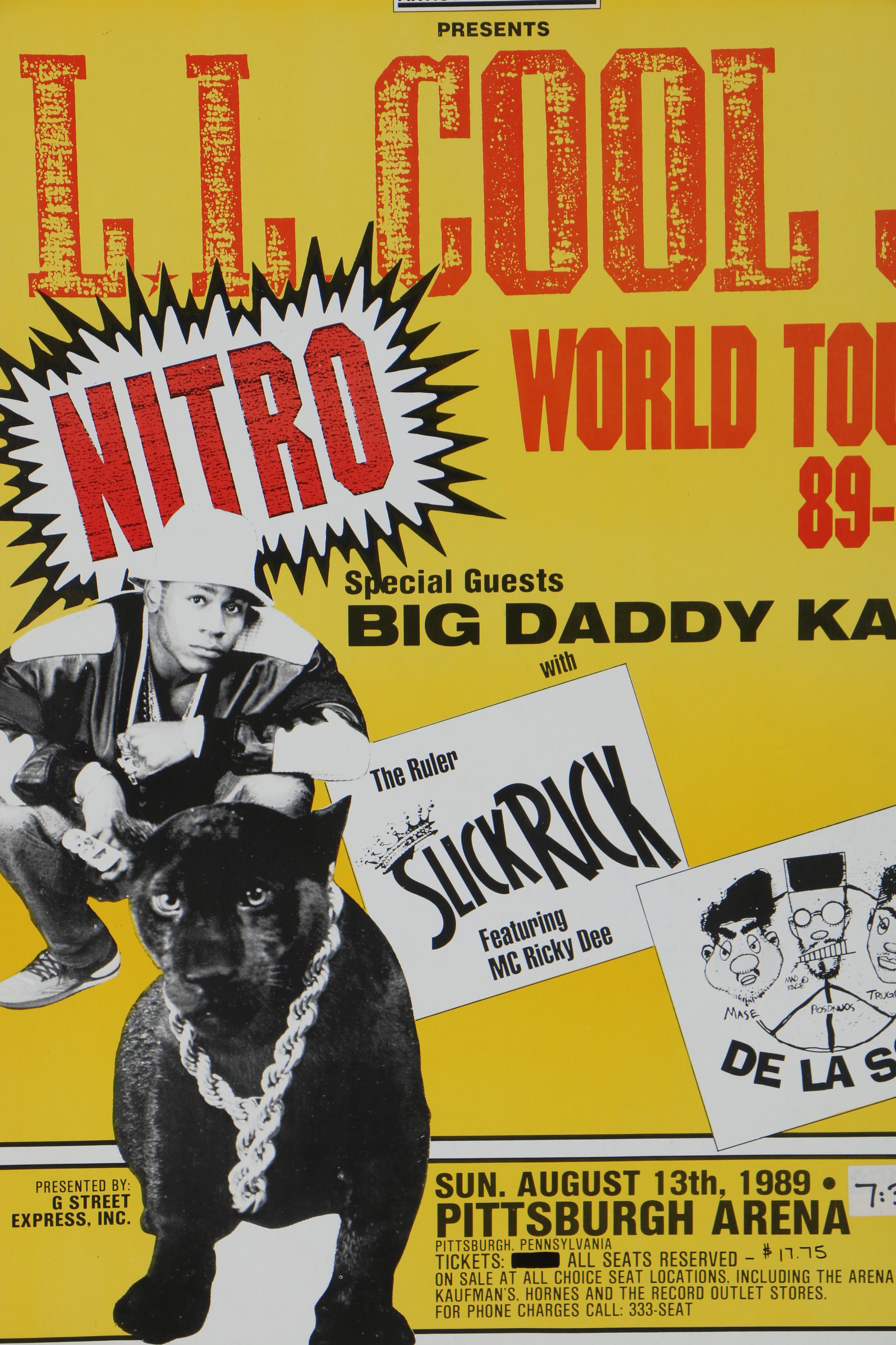 LL Cool J "Nitro World Tour" Pittsburgh Poster, 1989
