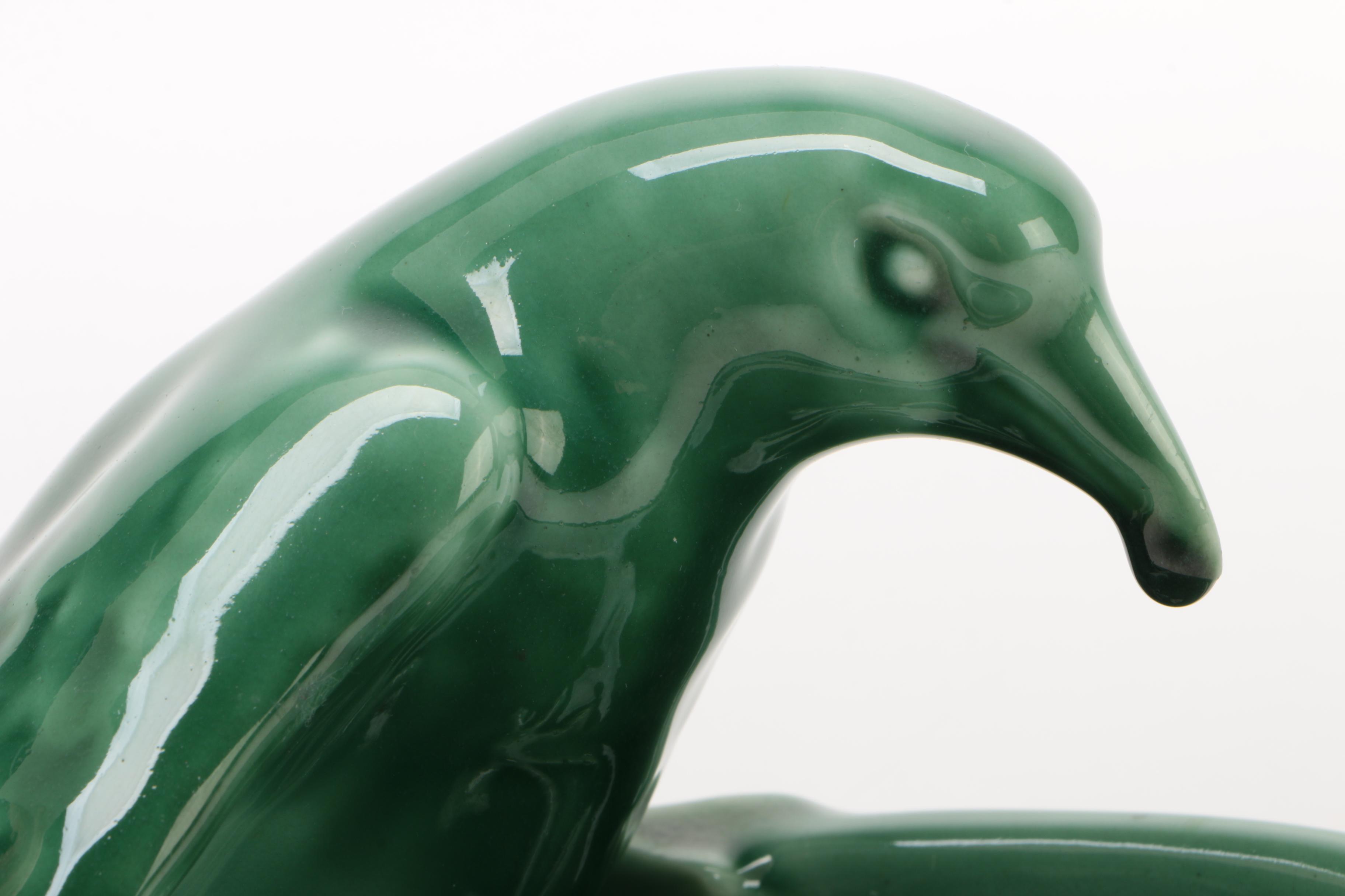 Rookwood Pottery "Rook" Glazed Green Tray, 1949