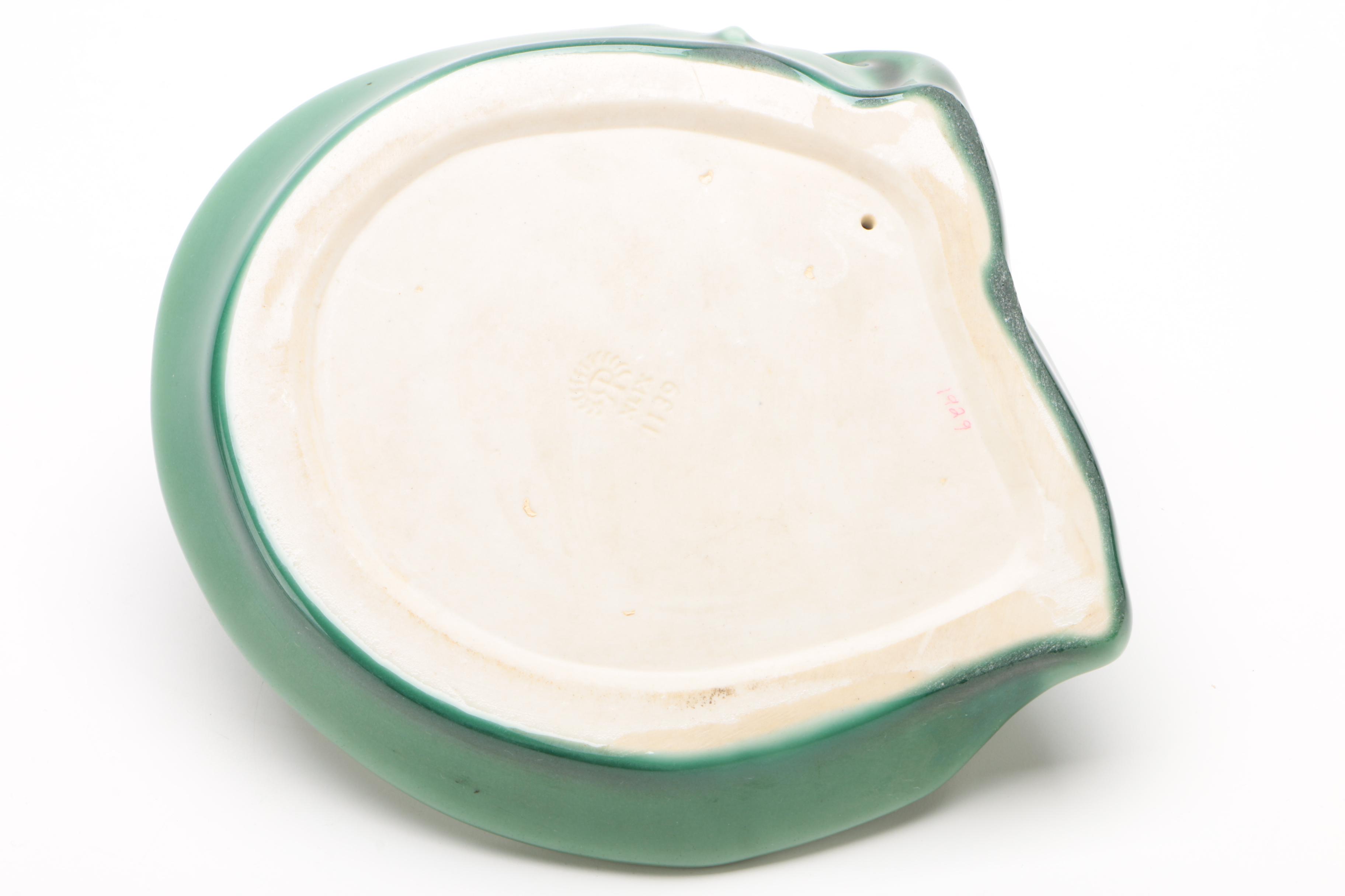 Rookwood Pottery "Rook" Glazed Green Tray, 1949