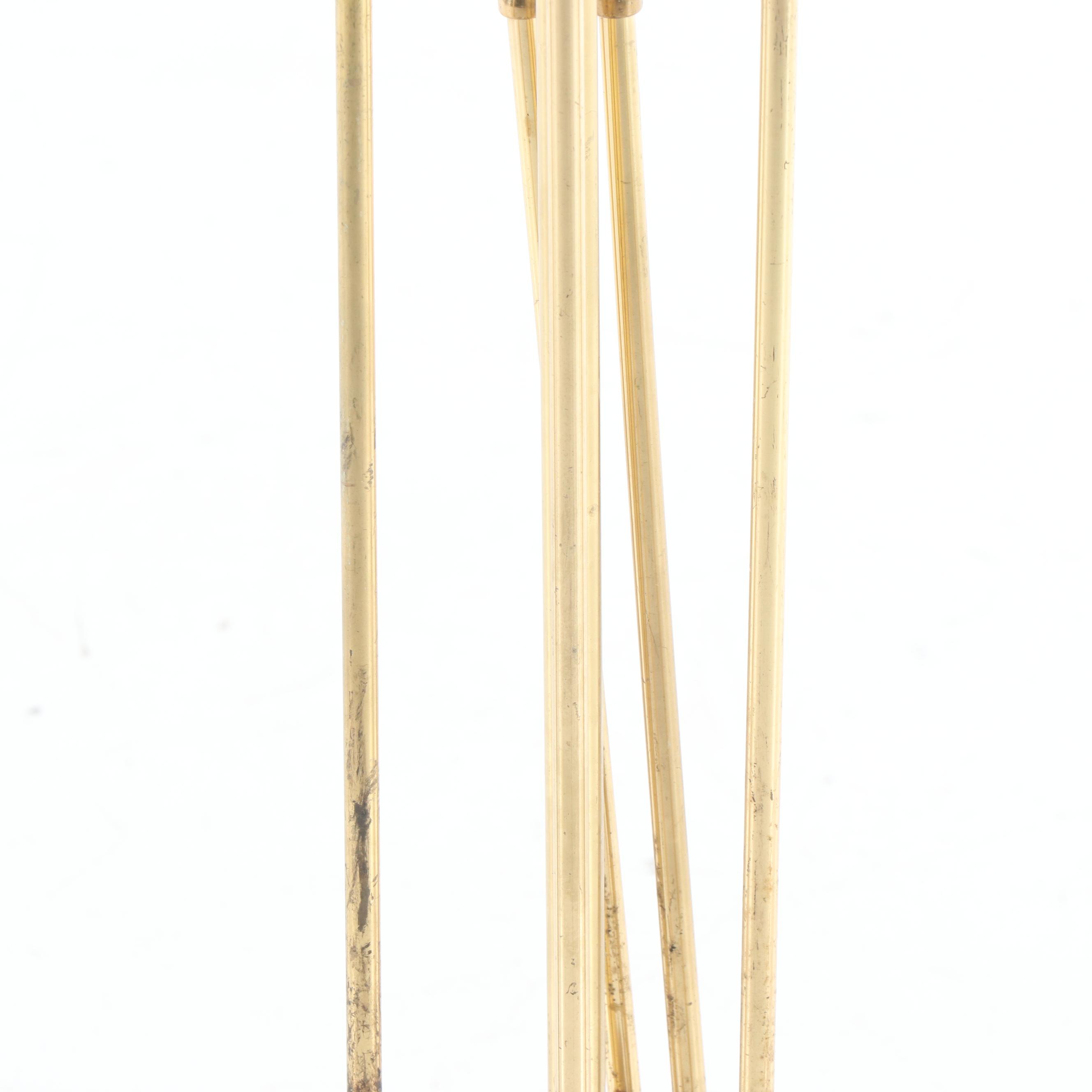 Brass Fireplace Tool Set Featuring Horse Head Handles, Late 20th Century