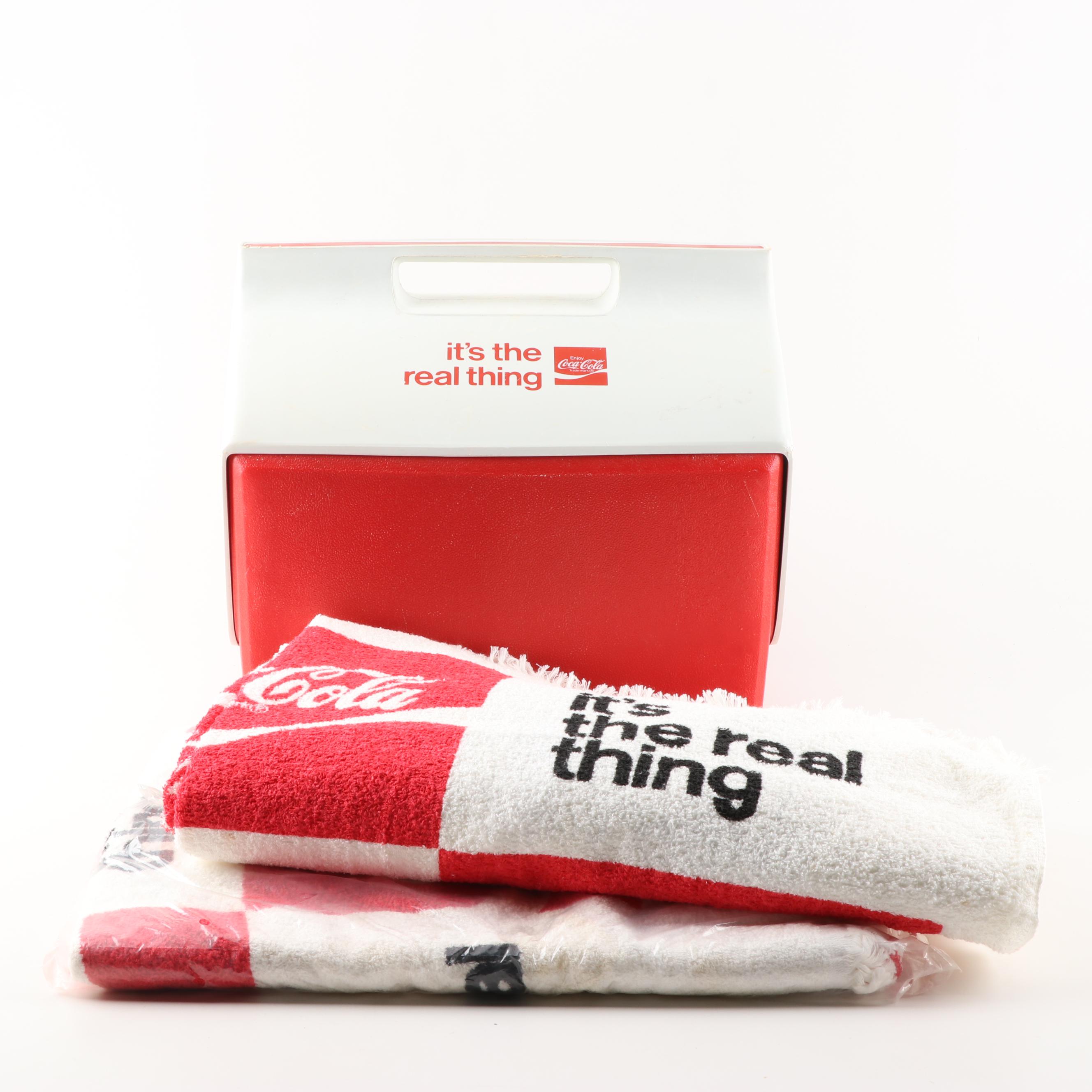 Coca-Cola Cooler and Beach Towels