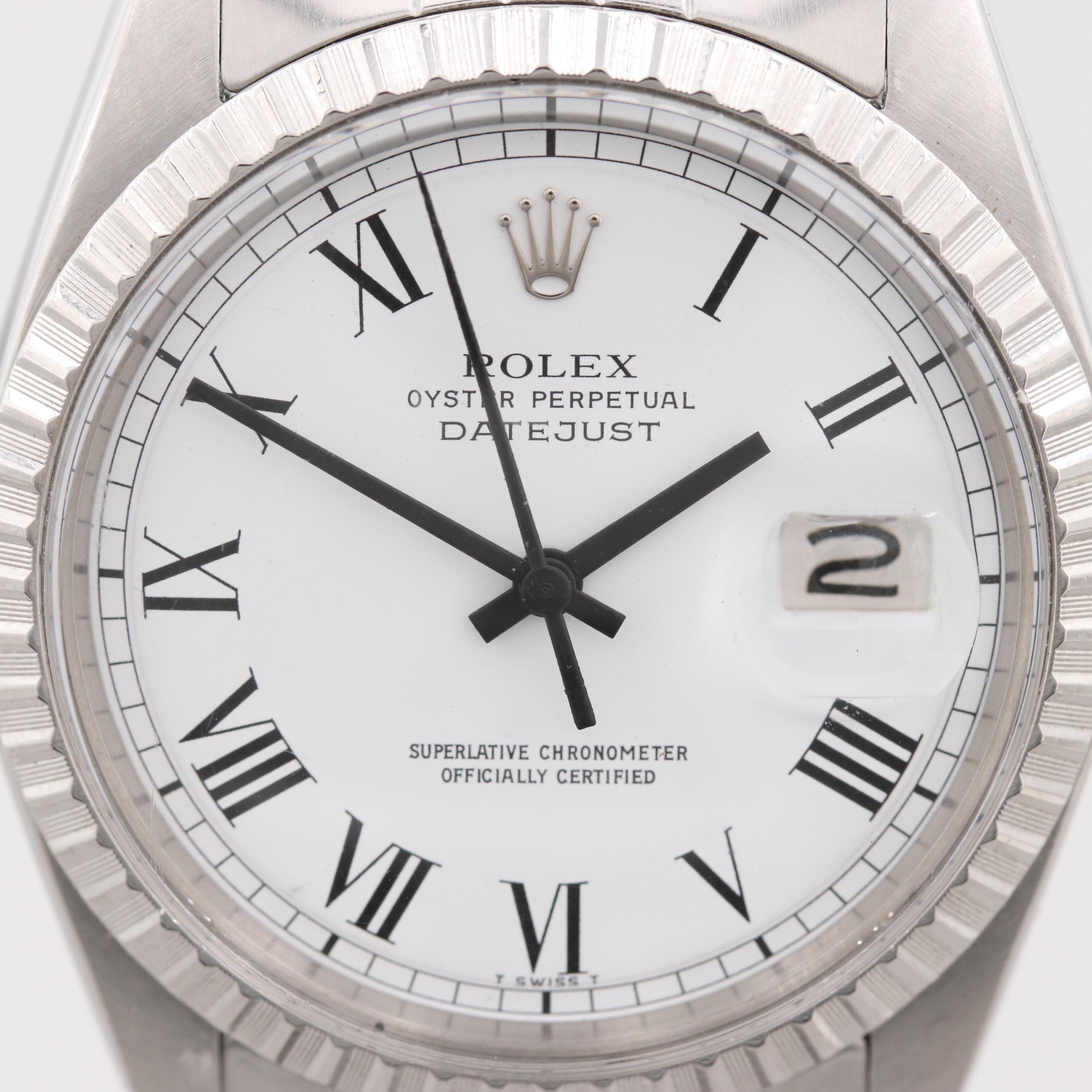 Vintage Rolex Datejust Buckley Dial Stainless Steel Automatic Watch, 1975