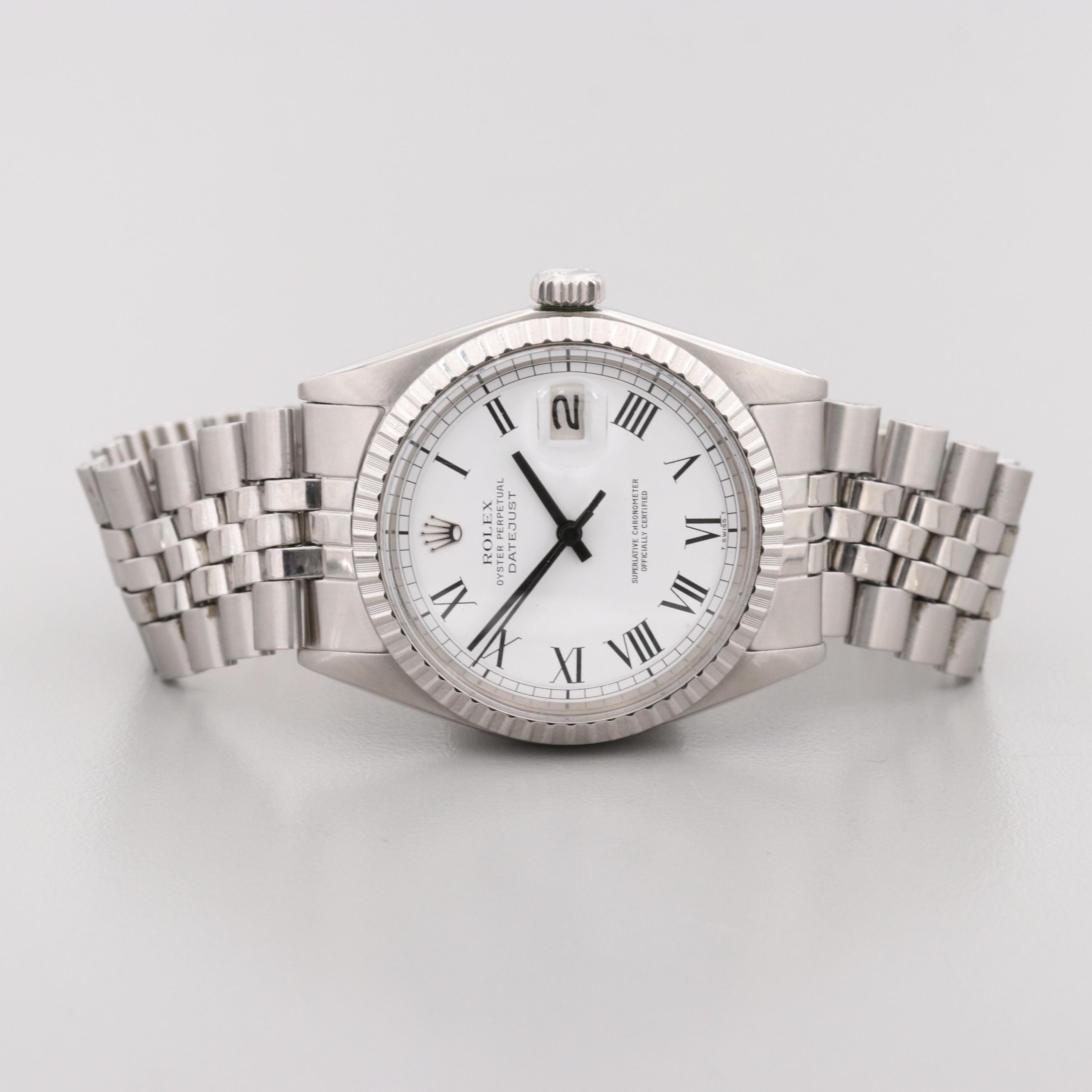 Vintage Rolex Datejust Buckley Dial Stainless Steel Automatic Watch, 1975