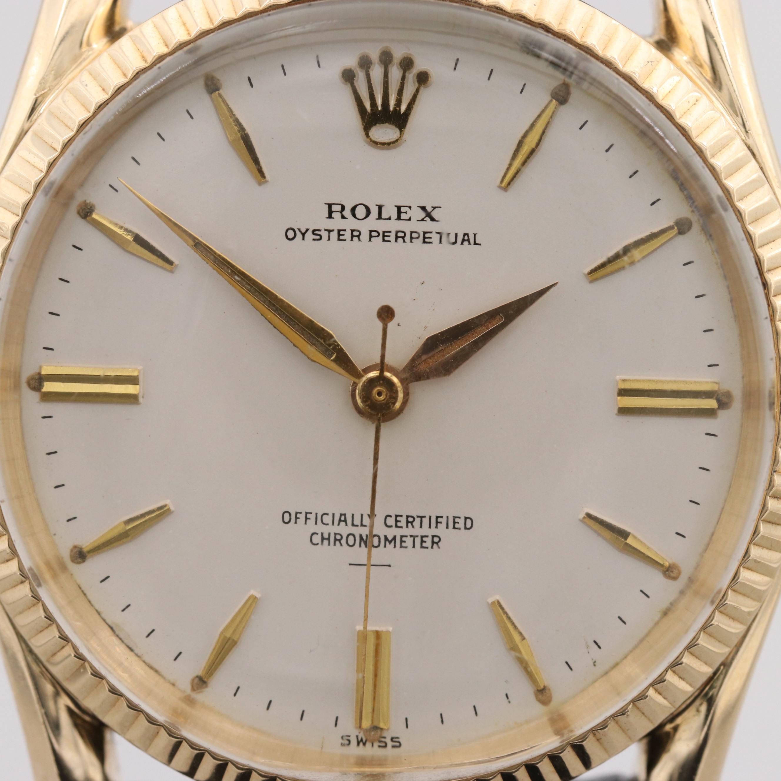 Rolex Oyster Perpetual "Bombay" 14K Yellow Gold Watch