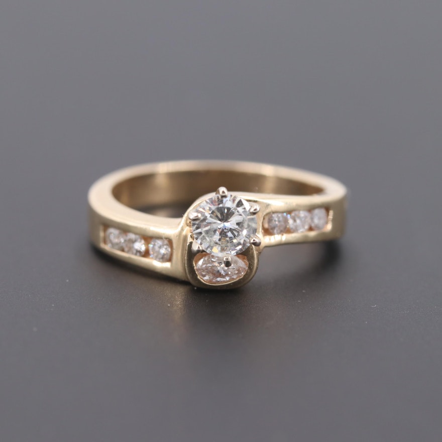 14K Yellow Gold Diamond Ring