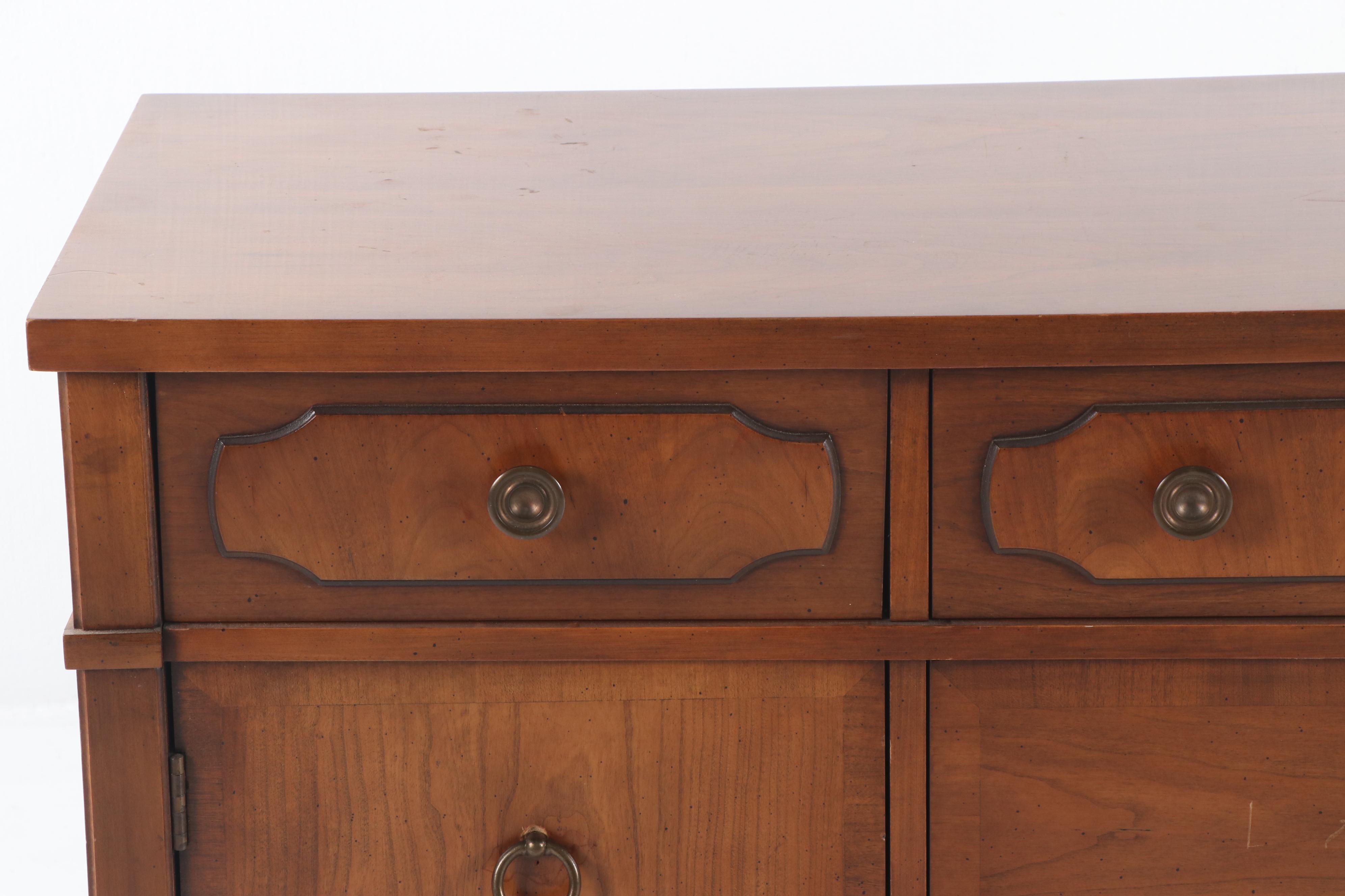 Federal Style Walnut Veneer Sideboard by Kroehler, Mid-20th Century
