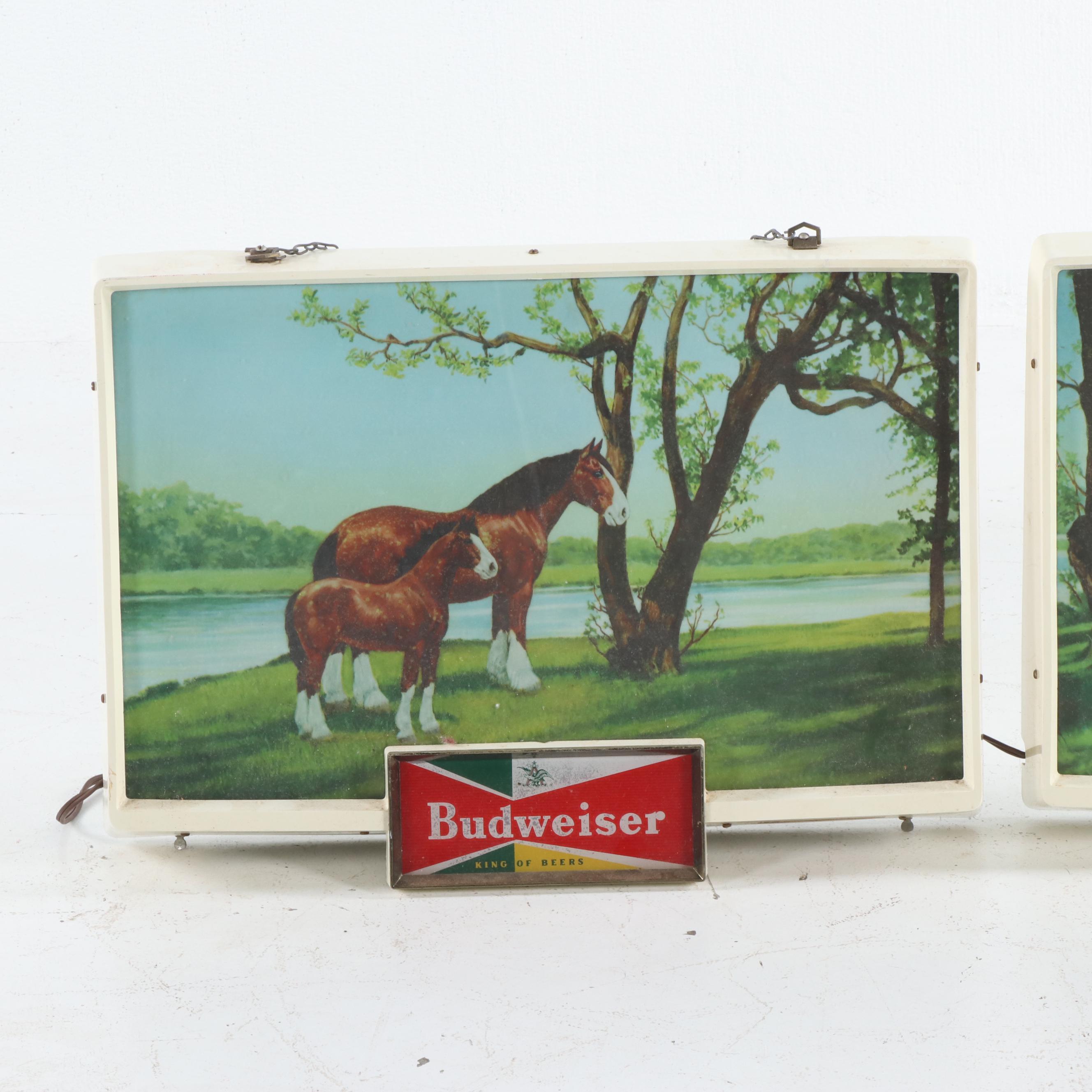Anheuser-Busch "Budweiser" Clydesdale Illuminated Advertising Signs