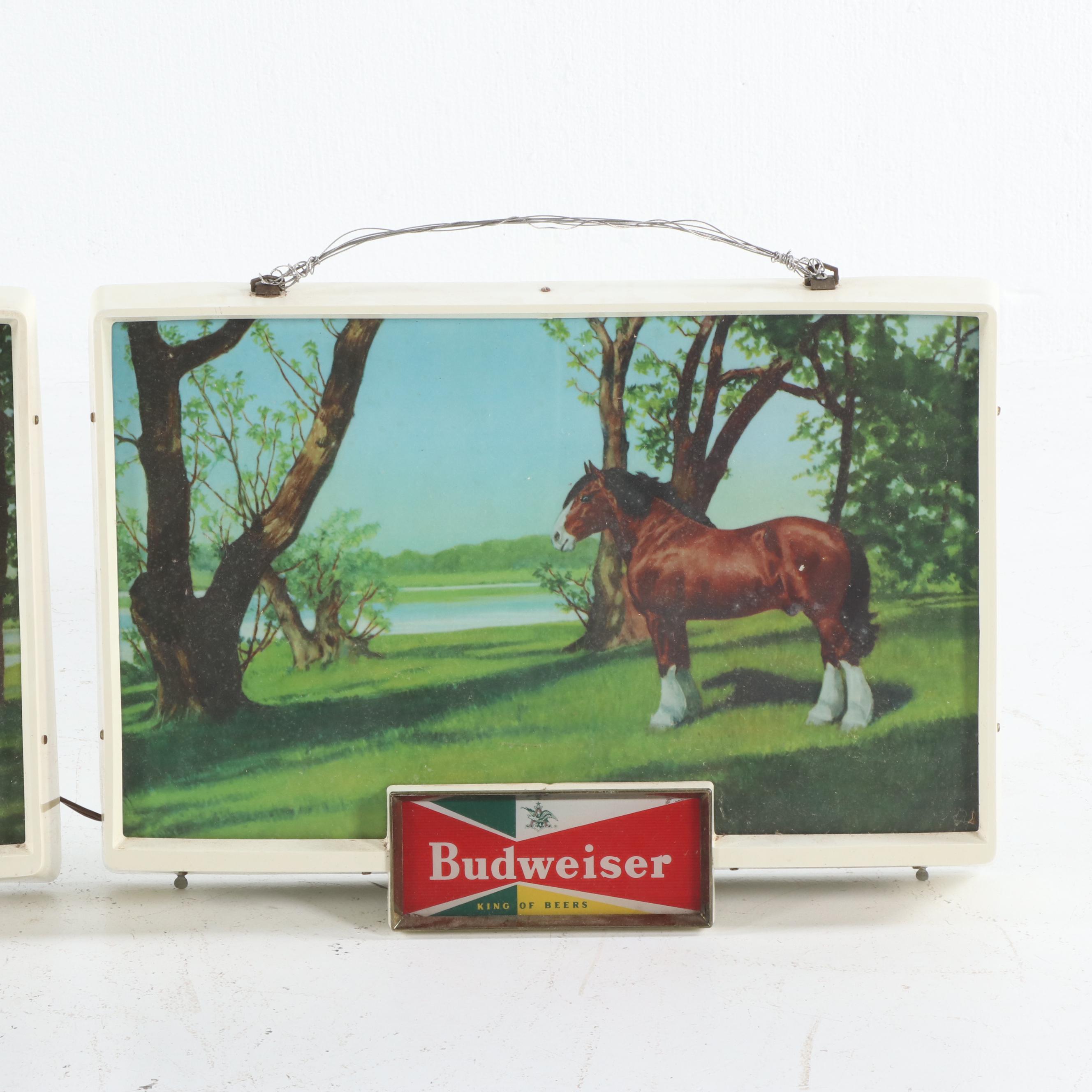 Anheuser-Busch "Budweiser" Clydesdale Illuminated Advertising Signs