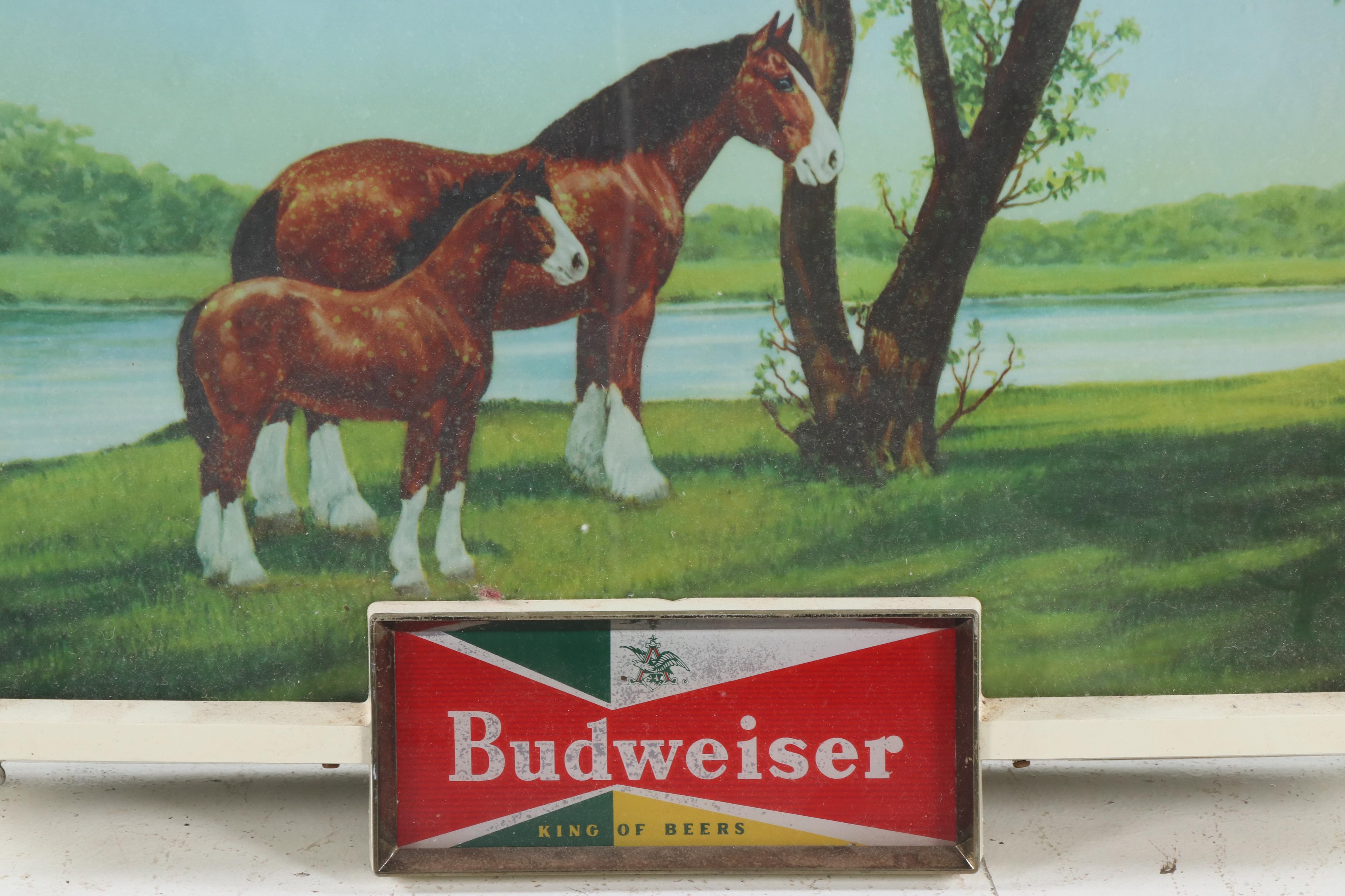 Anheuser-Busch "Budweiser" Clydesdale Illuminated Advertising Signs