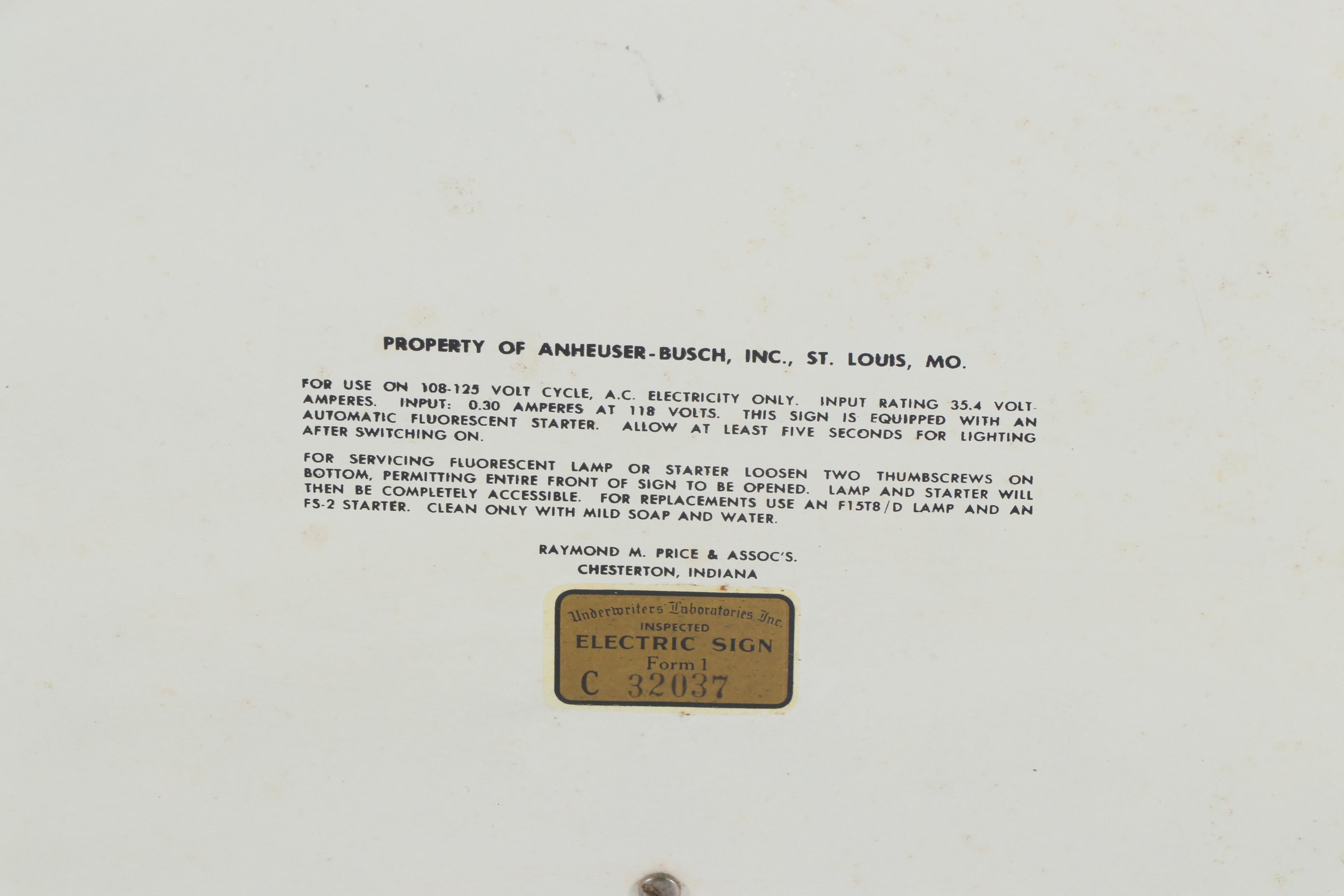 Anheuser-Busch "Budweiser" Clydesdale Illuminated Advertising Signs