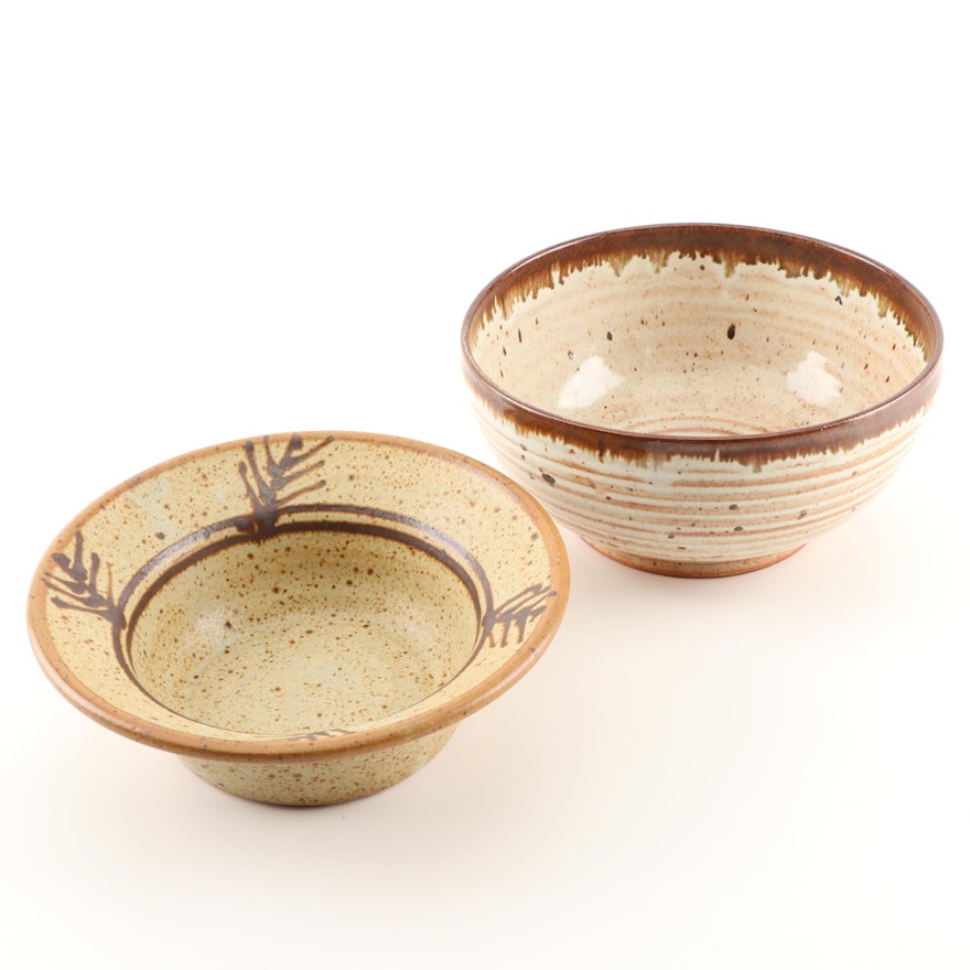 Rick Crown and Magus Wheel Thrown Stoneware Bowls