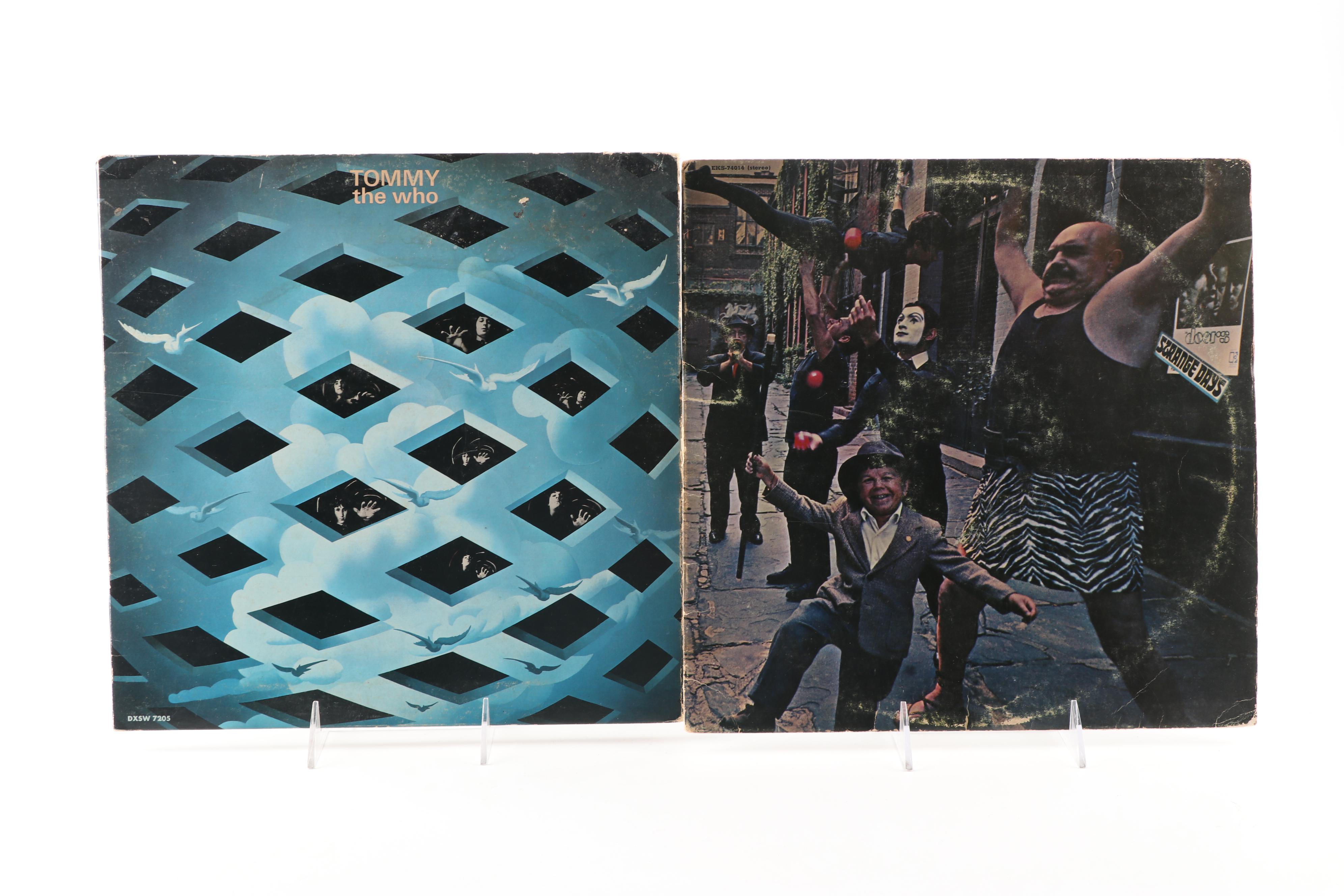 Rock LPs including Meat Loaf, Jimi Hendrix, Elvis, The Doors, and Kiss