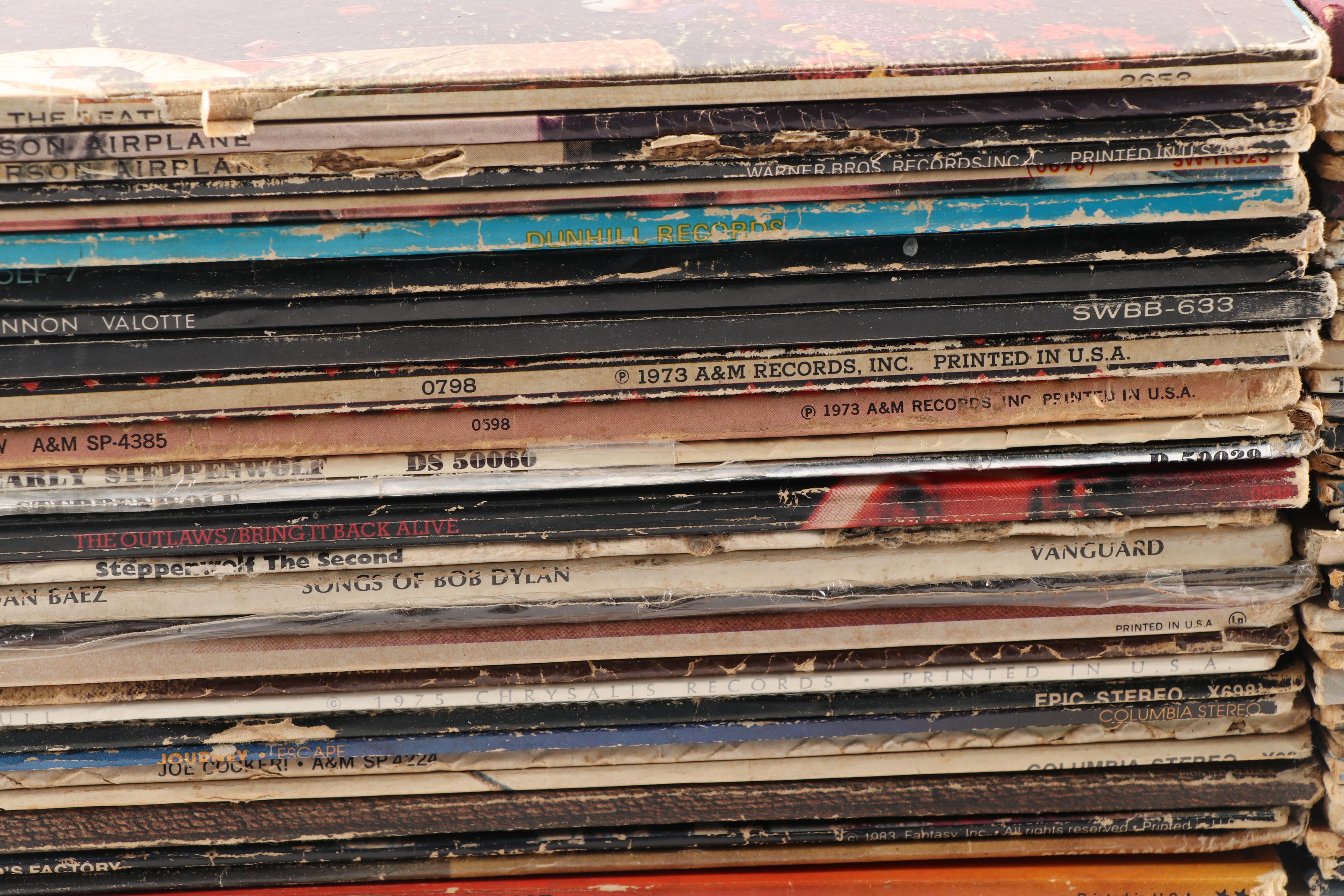 Rock LPs including The Beatles, Jethro Tull, and The Who