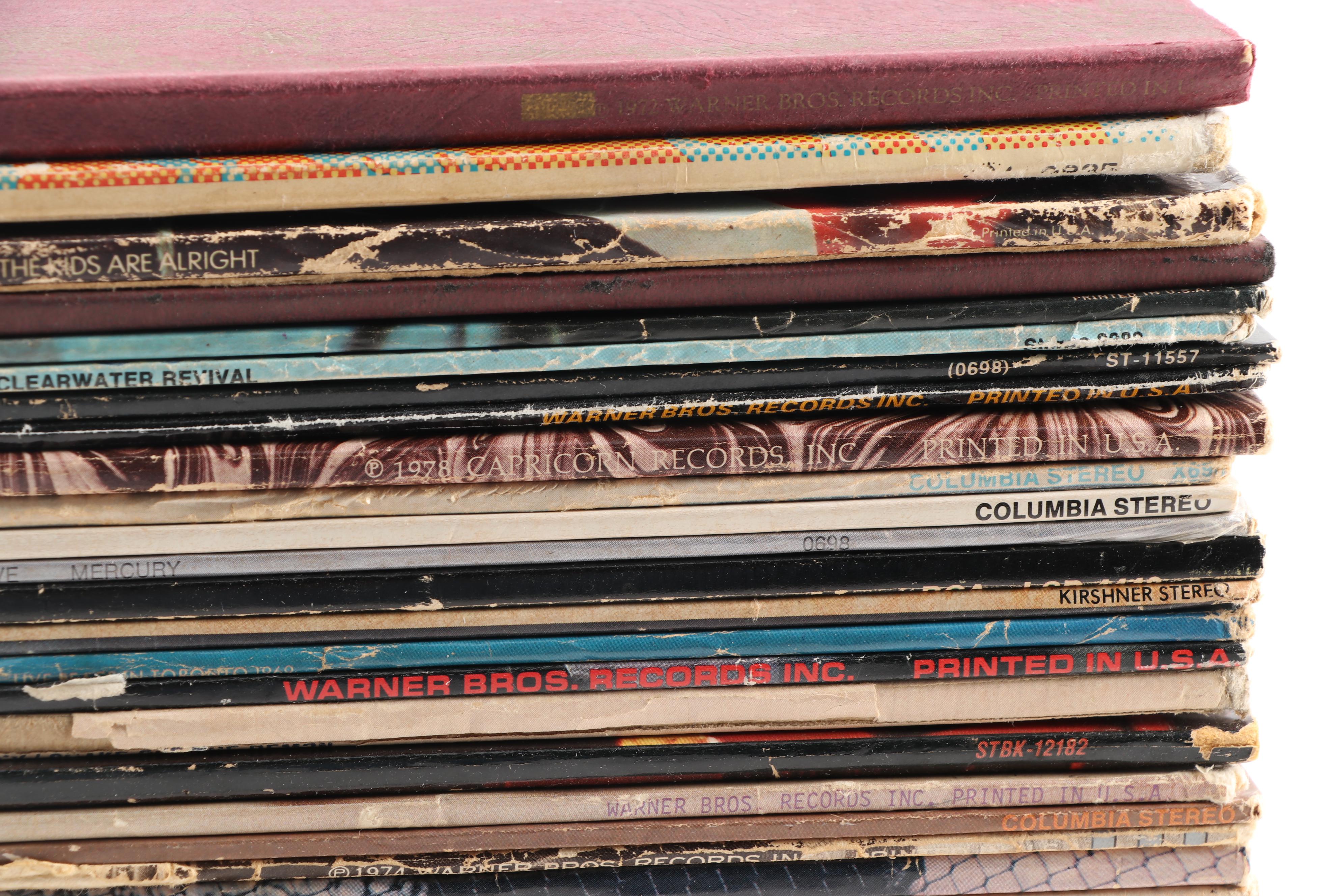 Rock LPs including The Beatles, Jethro Tull, and The Who