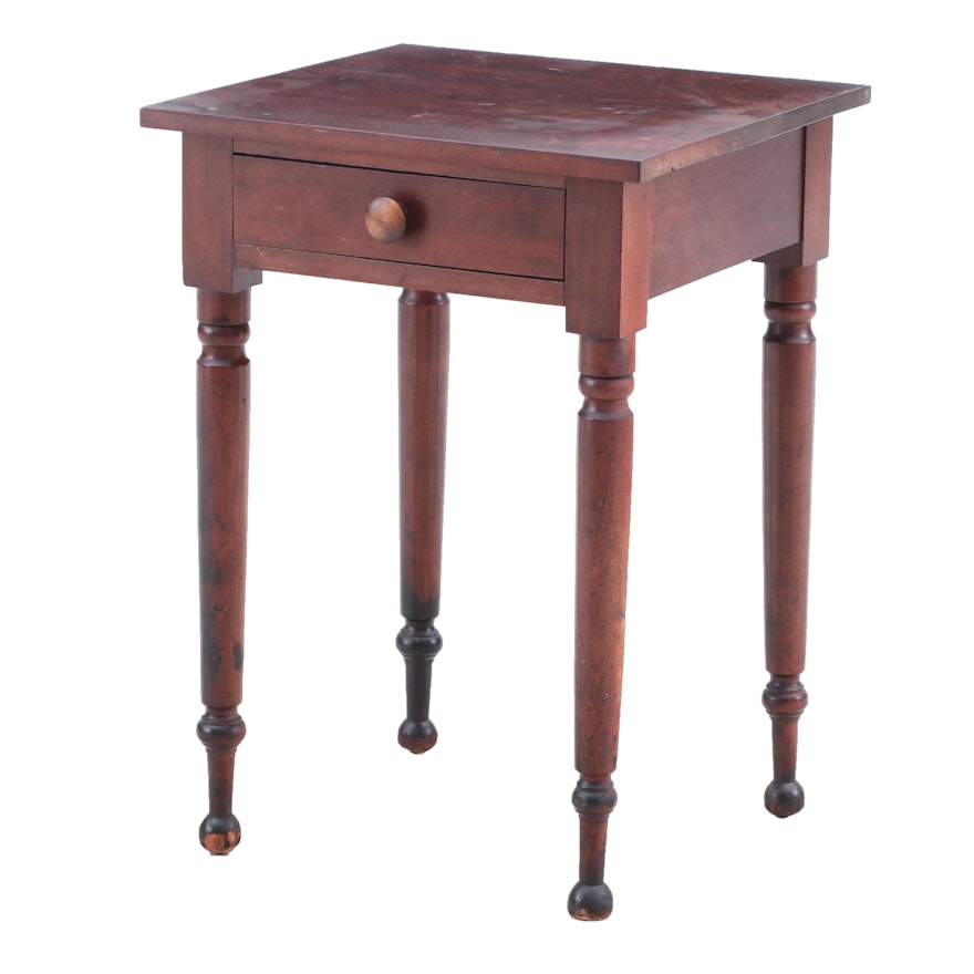 Cherry Side Table with Single Drawer