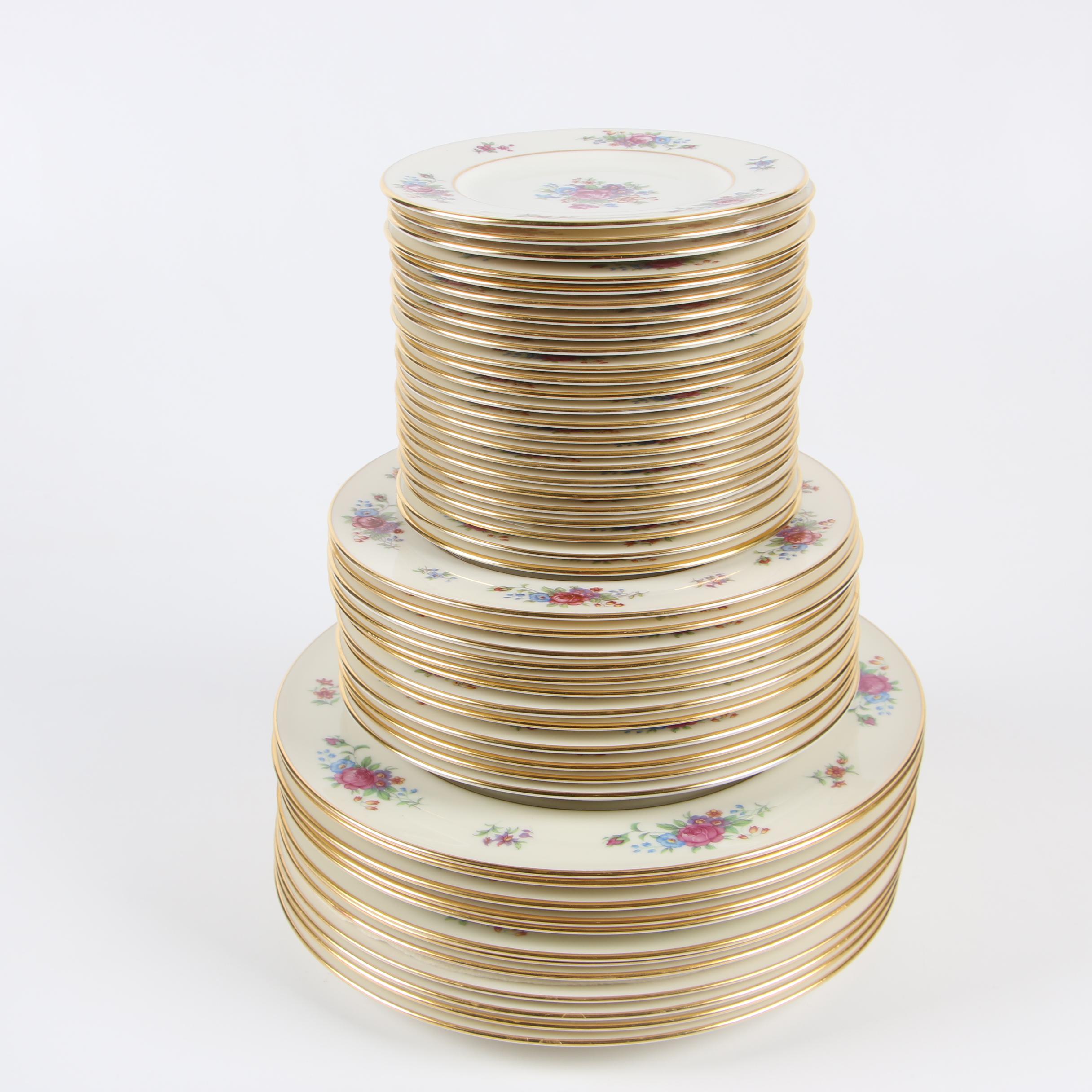 Lenox "Lenox Rose" Bone China Dinnerware for Twelve, Early 20th Century