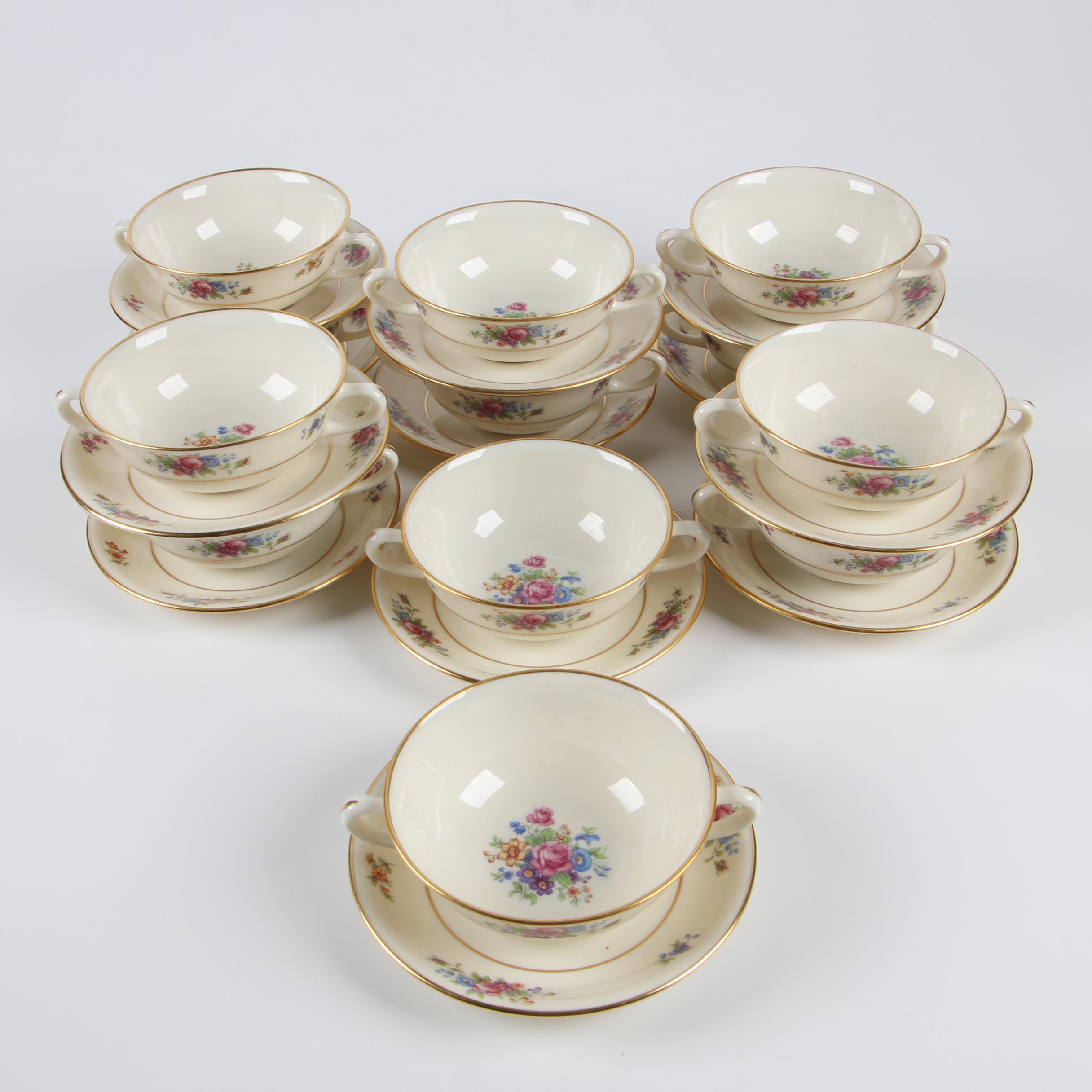 Lenox "Lenox Rose" Bone China Dinnerware for Twelve, Early 20th Century