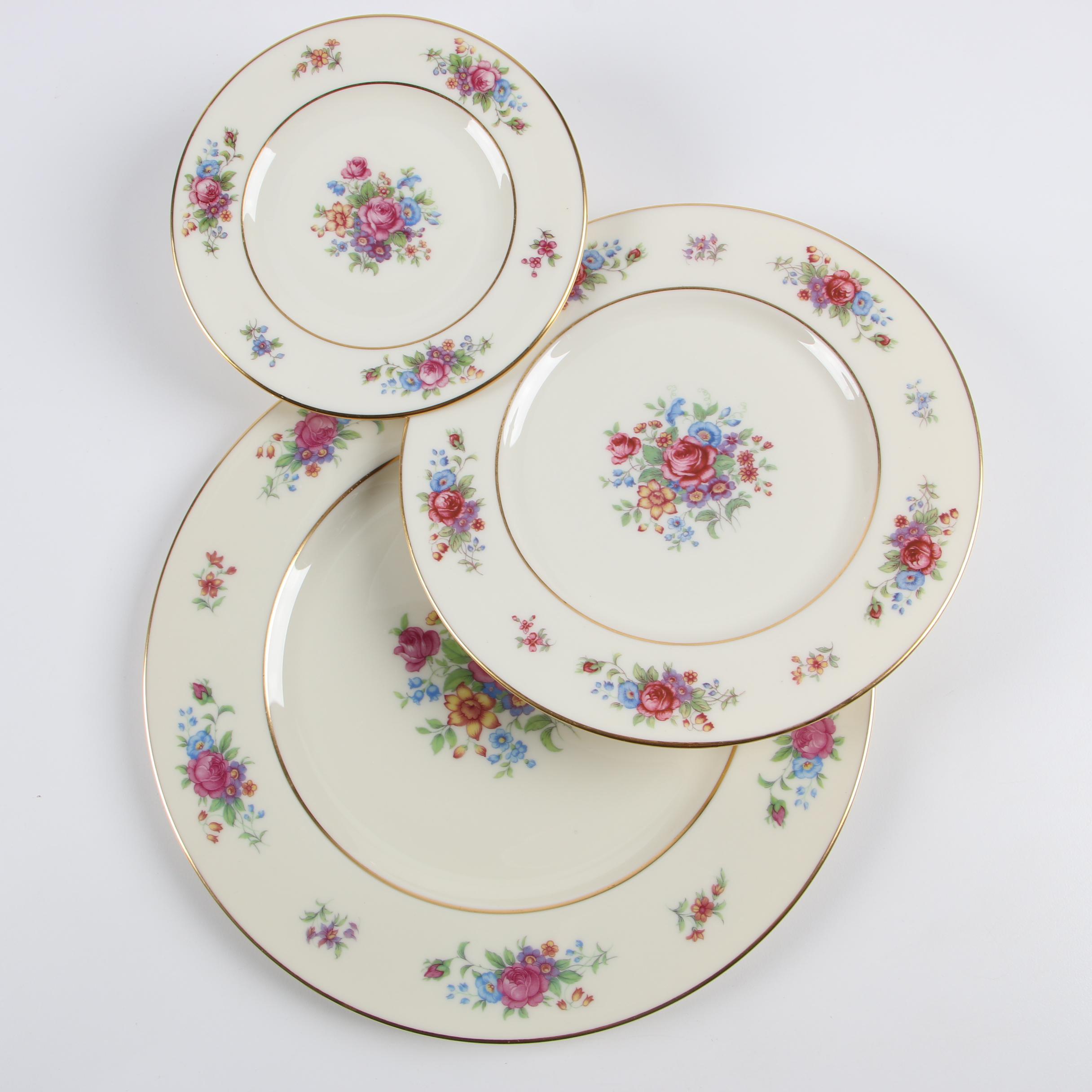 Lenox "Lenox Rose" Bone China Dinnerware for Twelve, Early 20th Century