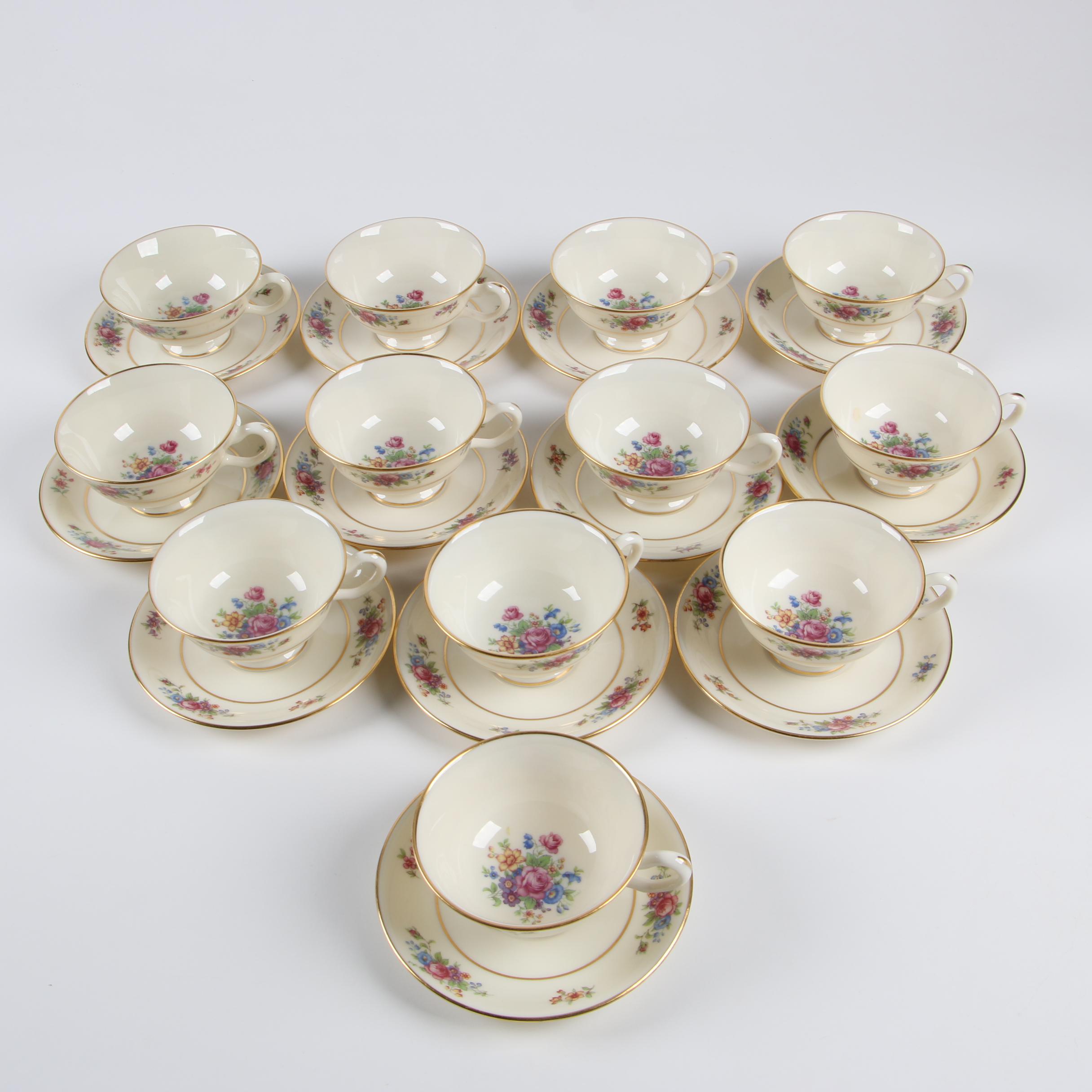 Lenox "Lenox Rose" Bone China Dinnerware for Twelve, Early 20th Century