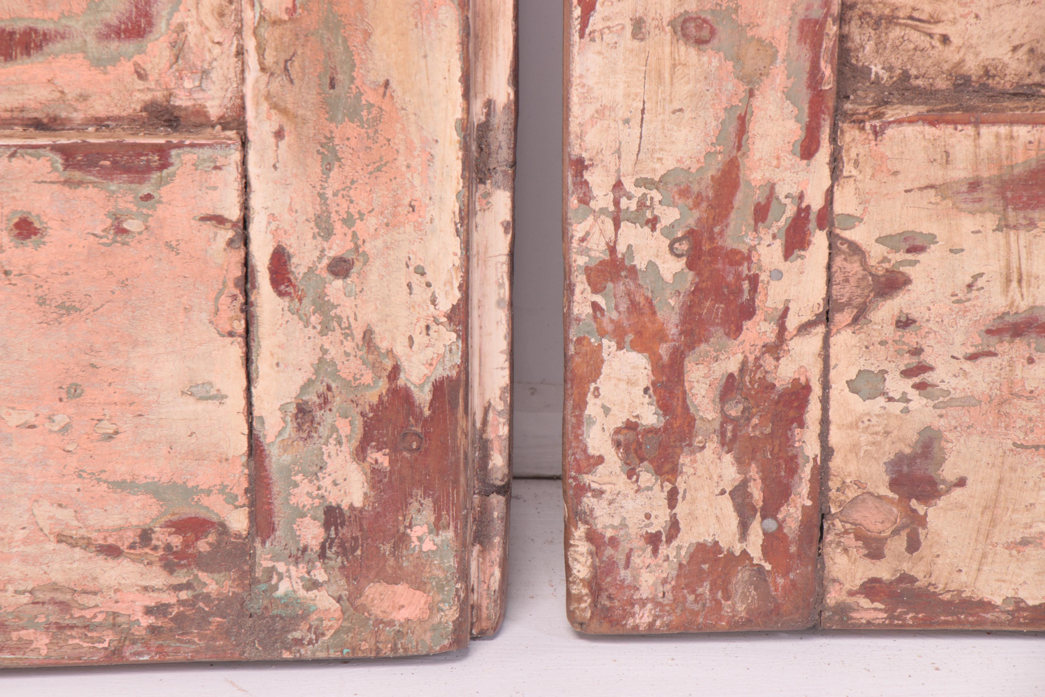 Reclaimed Indian Hardwood French Doors with Iron Security Bars, 20th Century