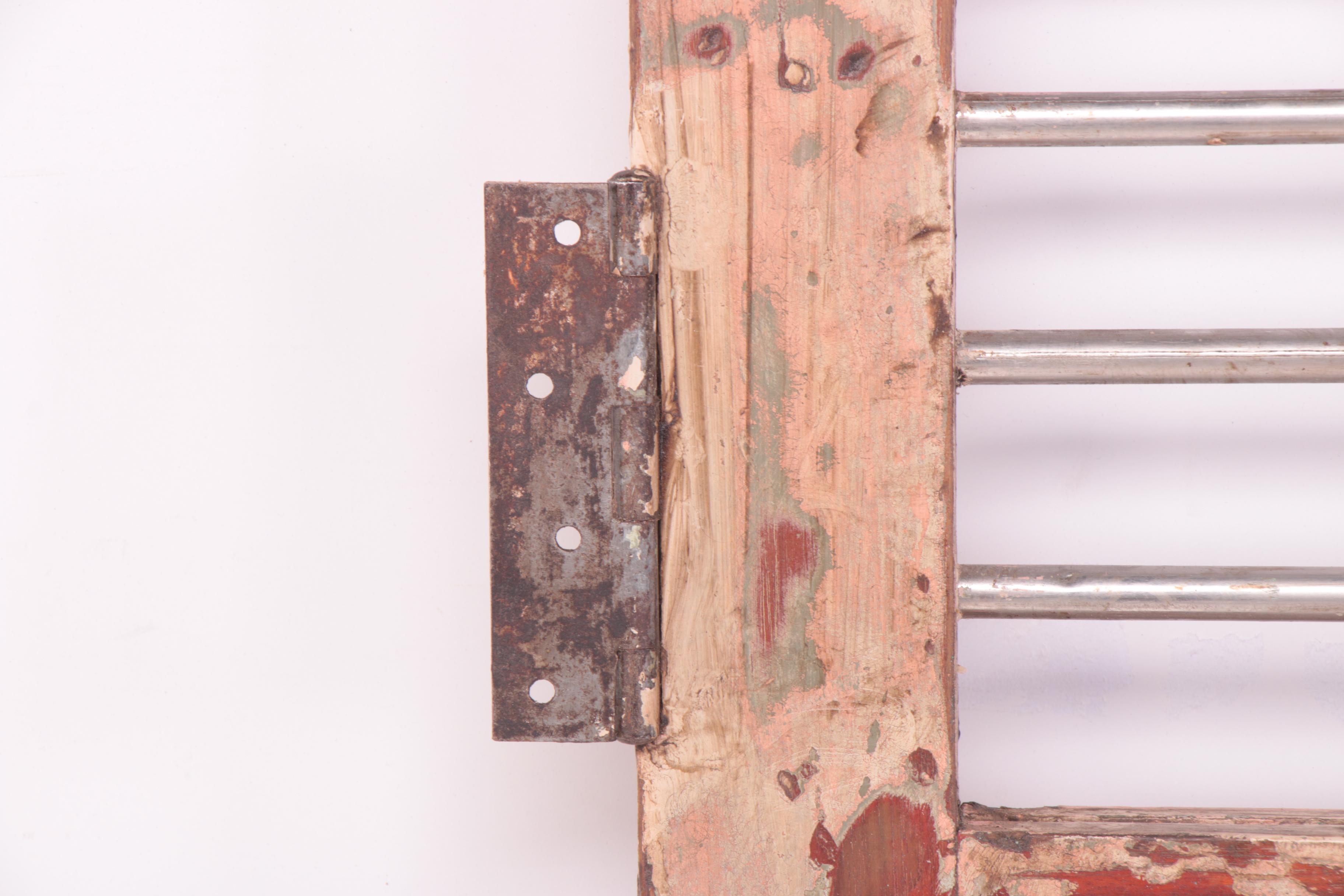 Reclaimed Indian Hardwood French Doors with Iron Security Bars, 20th Century