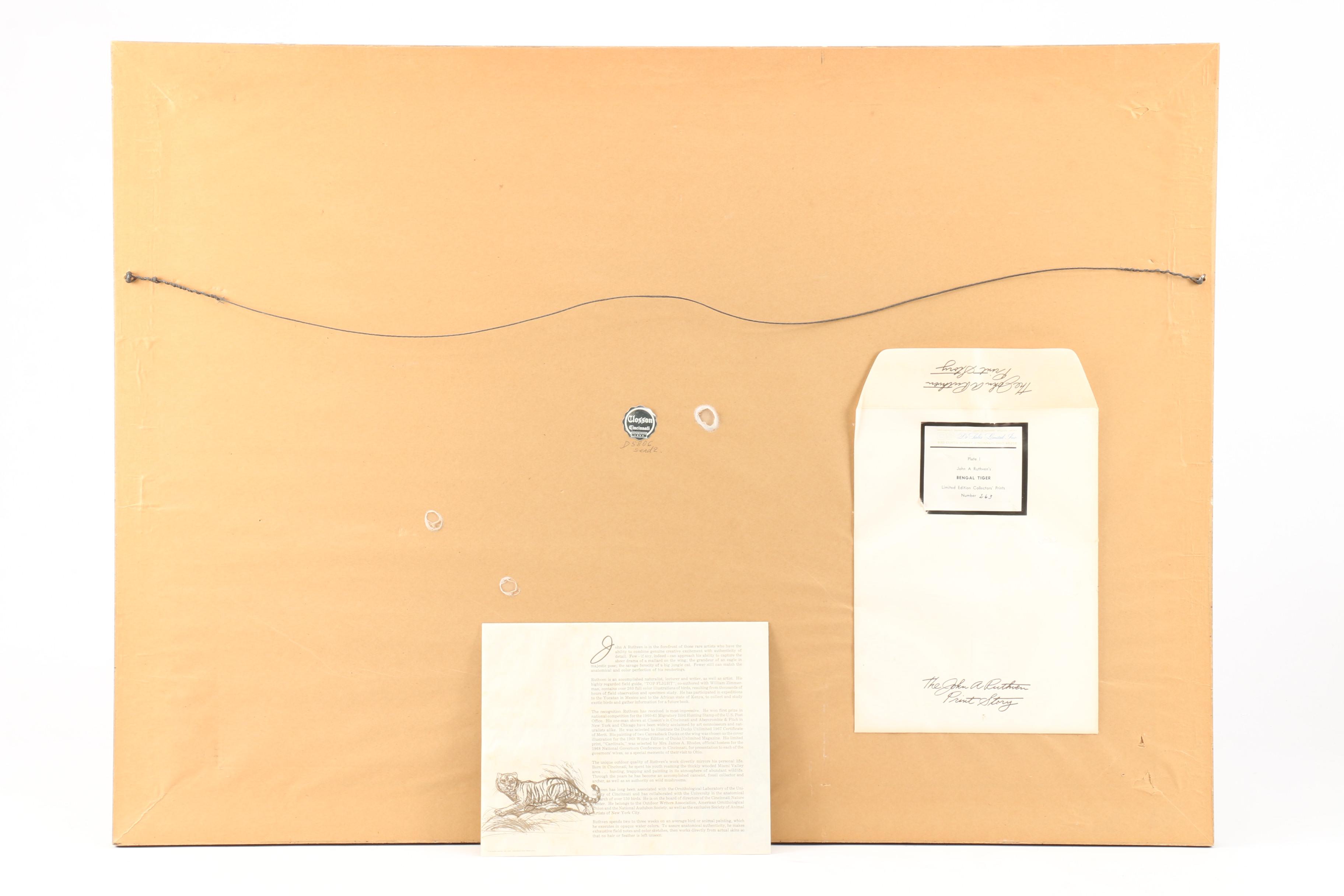 John Ruthven Offset Lithograph "Bengal Tiger"