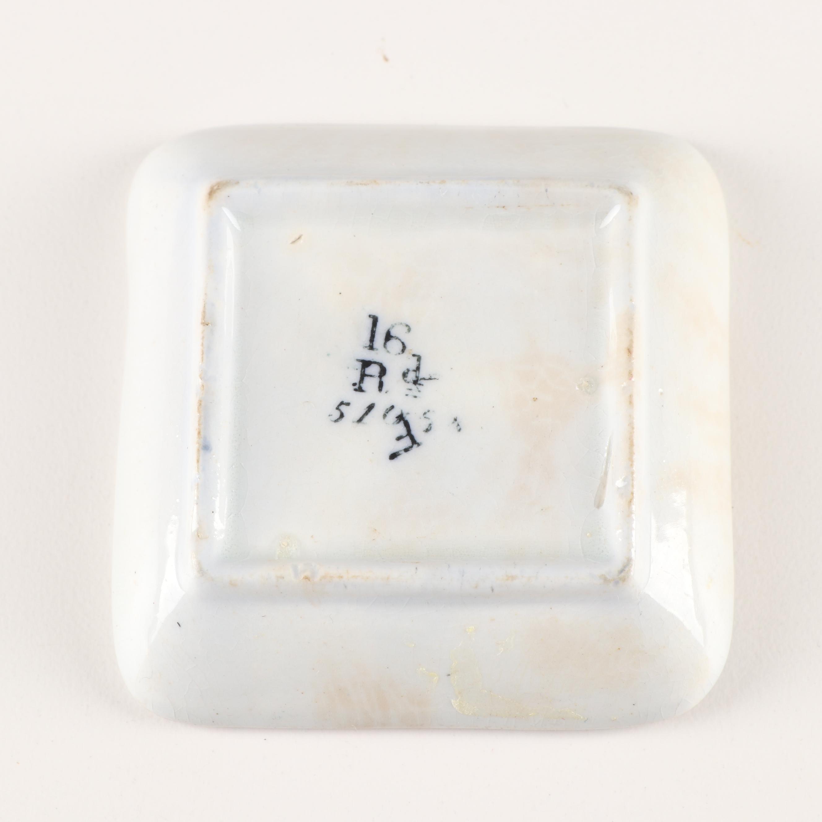 Ceramic Butter Pats and Glass Salt Cellars