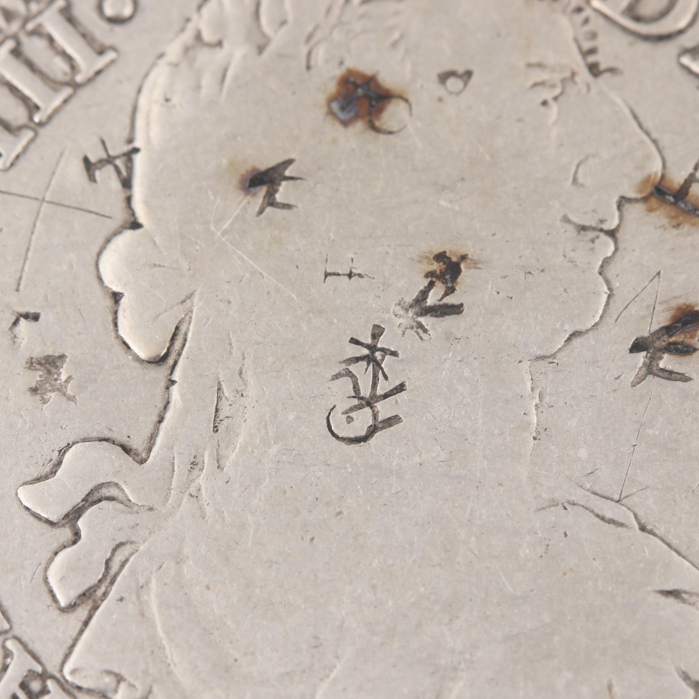 1787 Colonial Mexico Carlos III 8 Reales Silver Coin with Chopmarks