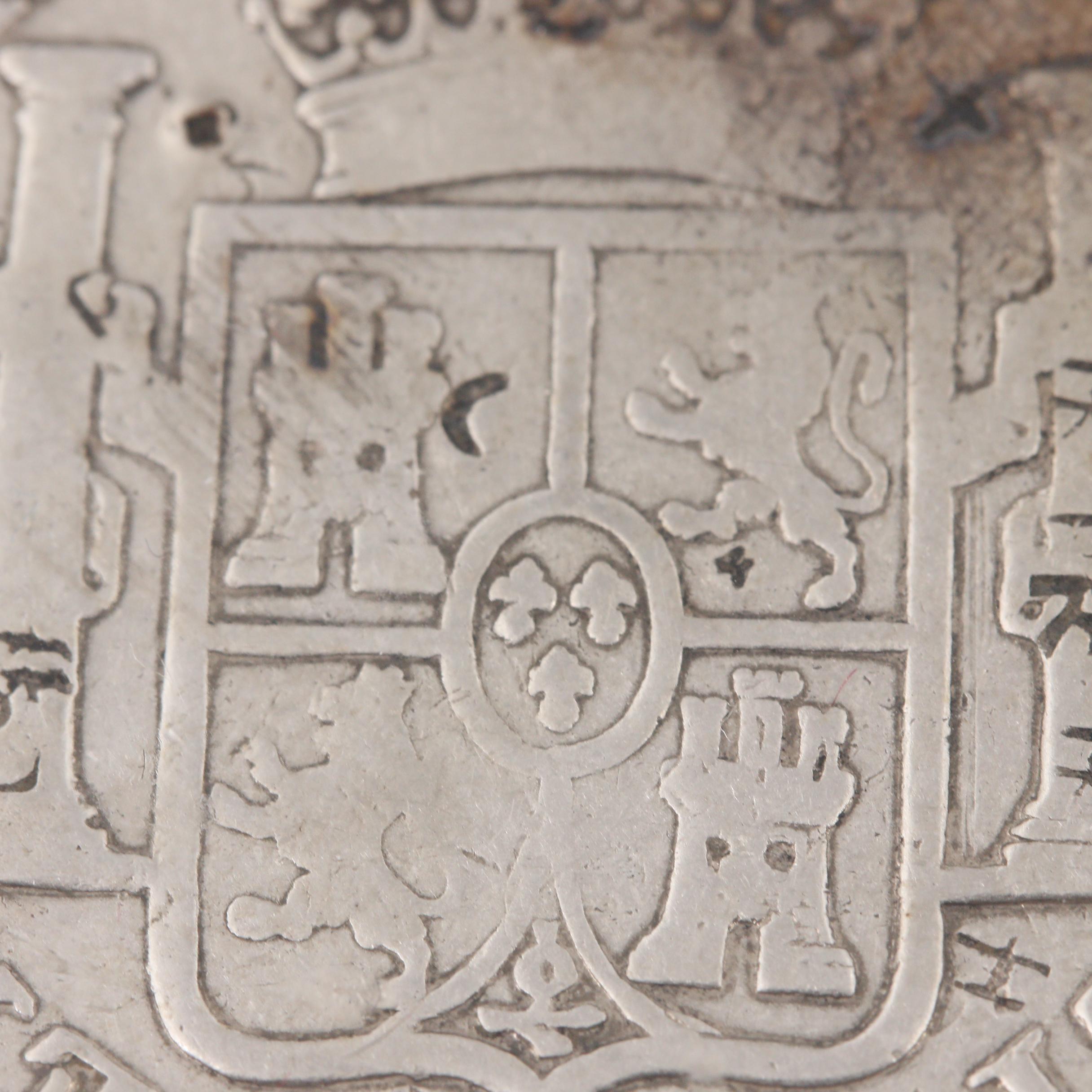 1787 Colonial Mexico Carlos III 8 Reales Silver Coin with Chopmarks