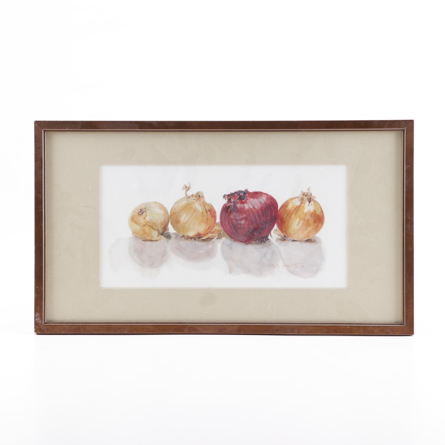Chris Roberts Watercolor Painting of Onions