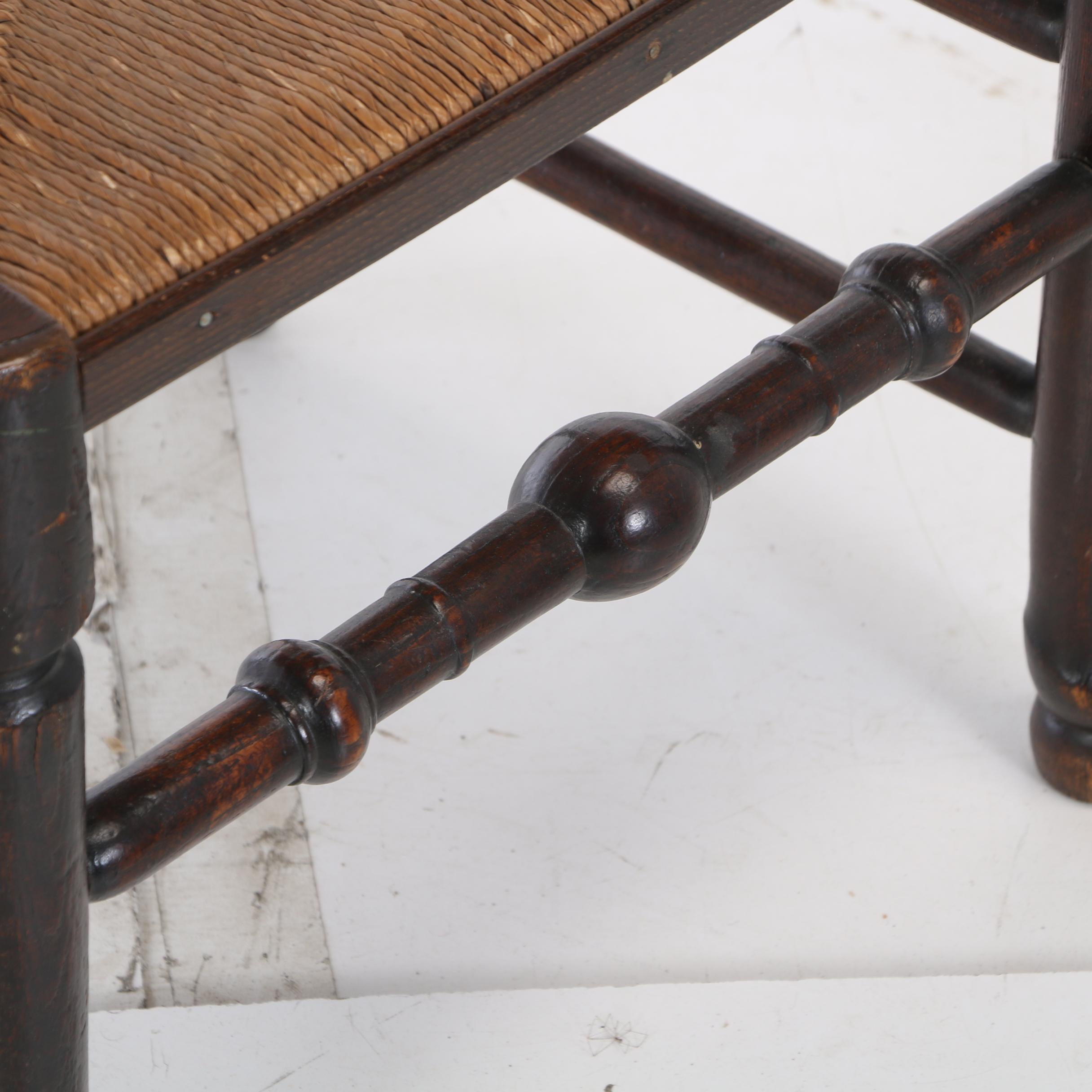 Matched Set of Ten Lancashire Elm, Oak, and Walnut Dining Chairs, 19th Century