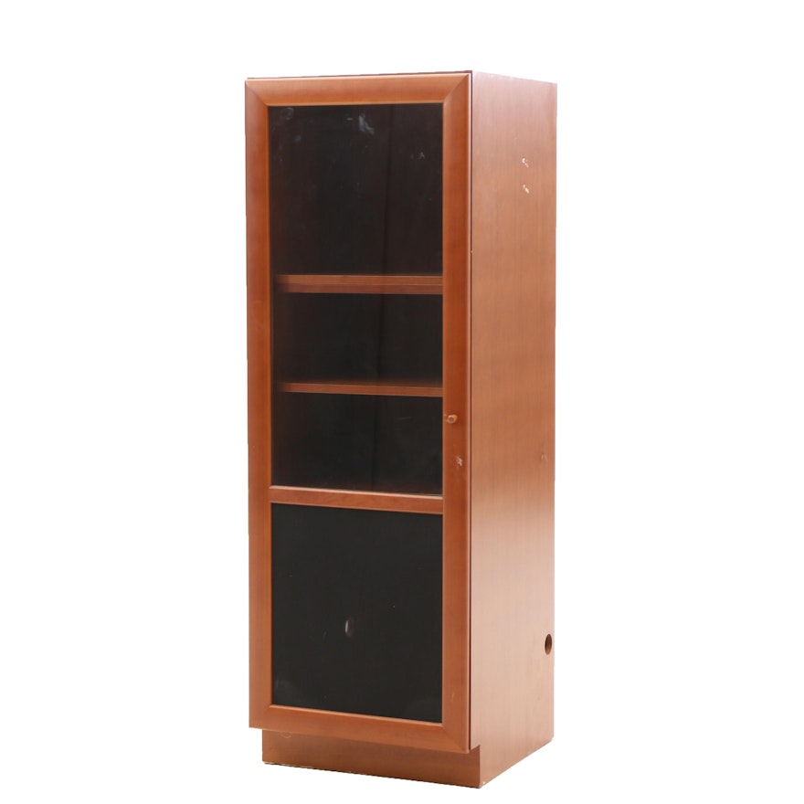 Cherry Media Cabinet with A Glass Front Door