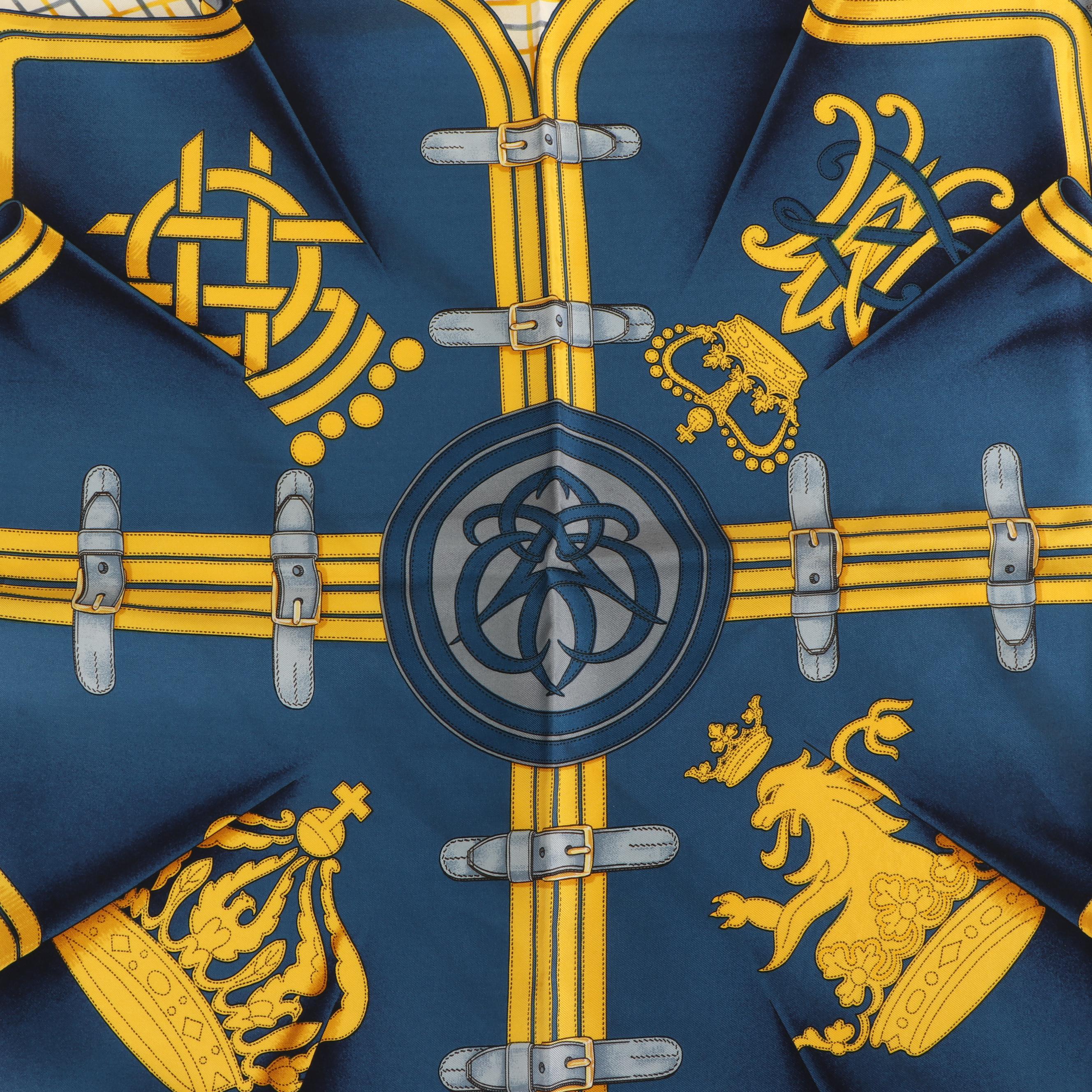 Hermès Paris "Grande Tenue" Silk Scarf Designed by Henri d'Origny, 1985 Vintage