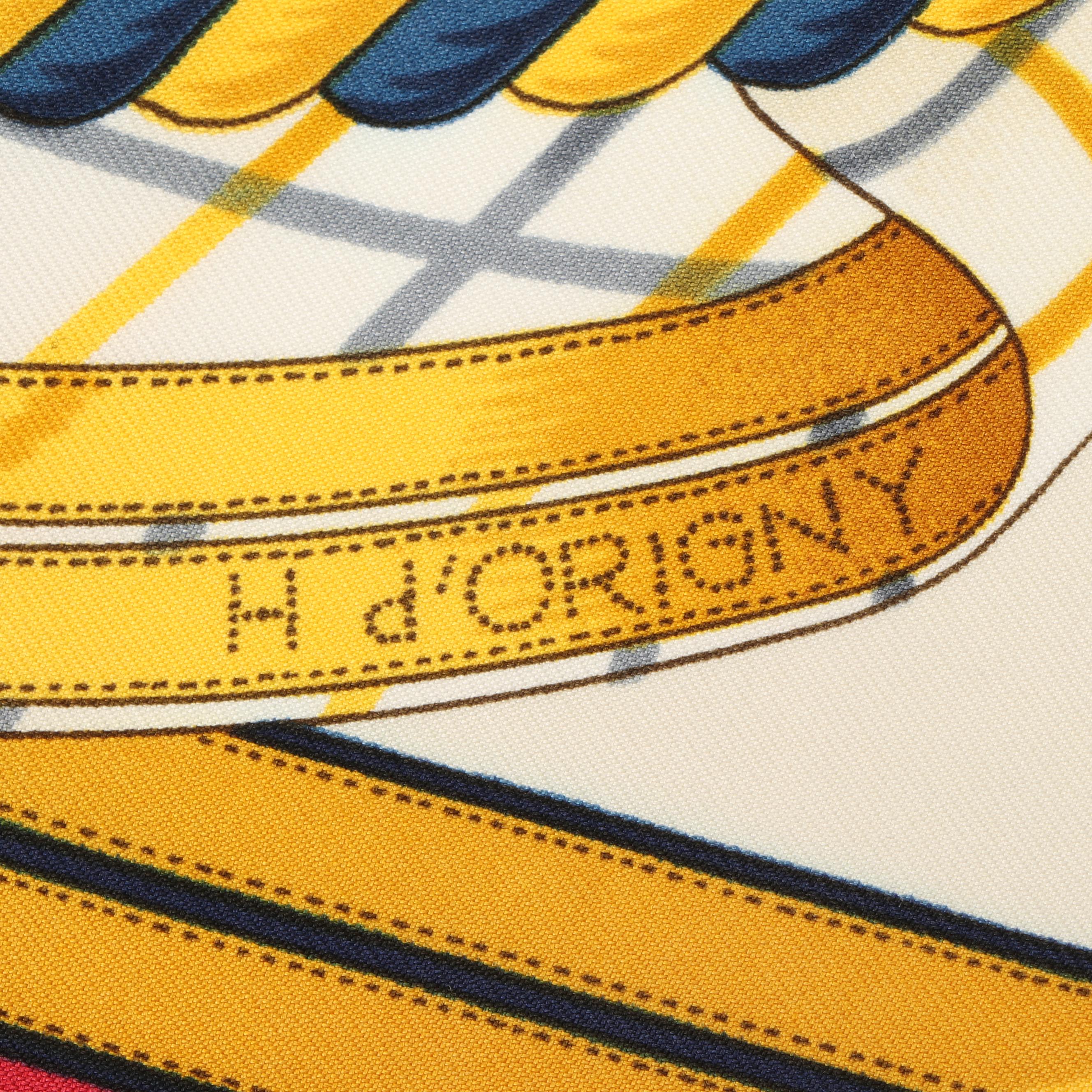 Hermès Paris "Grande Tenue" Silk Scarf Designed by Henri d'Origny, 1985 Vintage