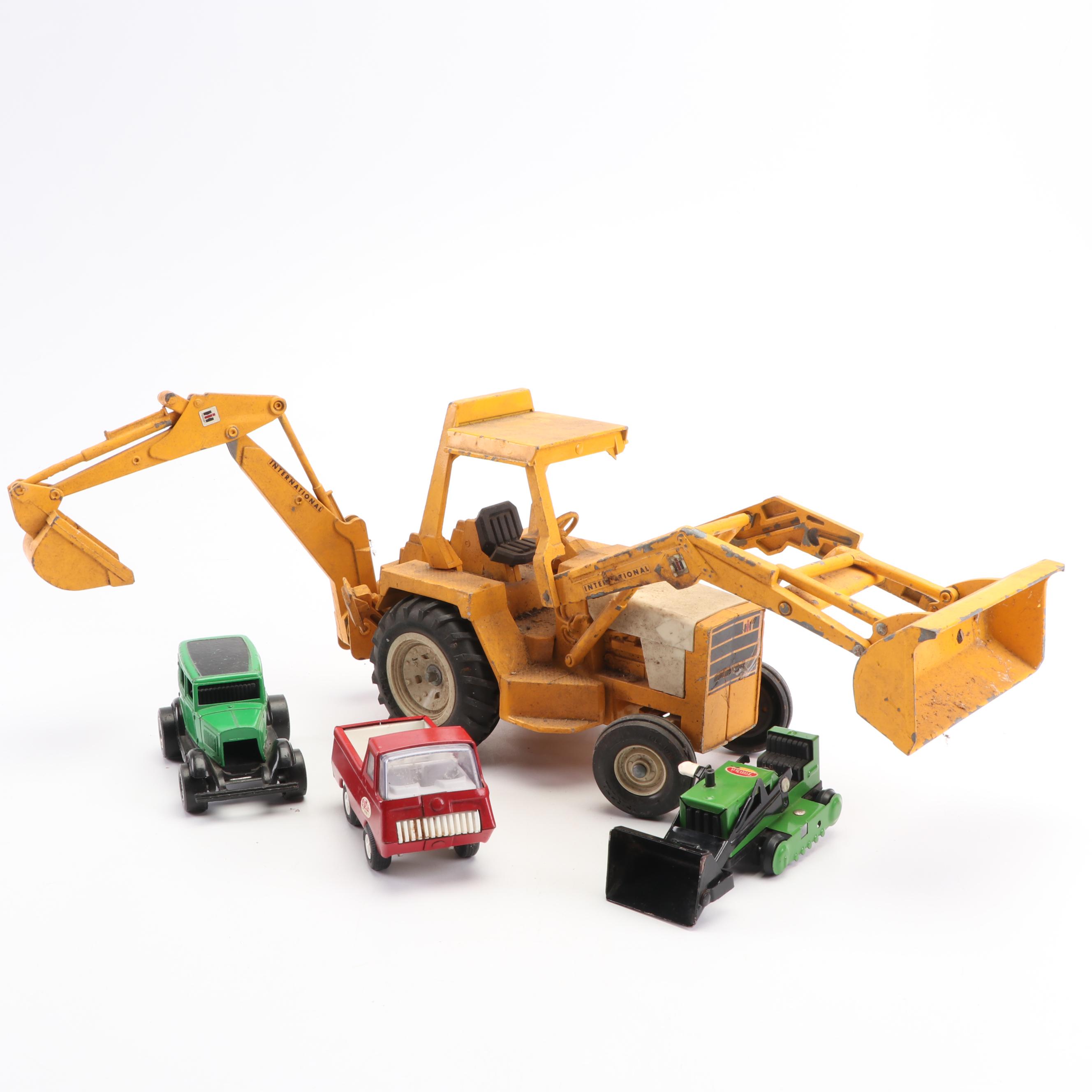 Mid Century ERTL International Harvester Backhoe Truck and Tonka Trucks